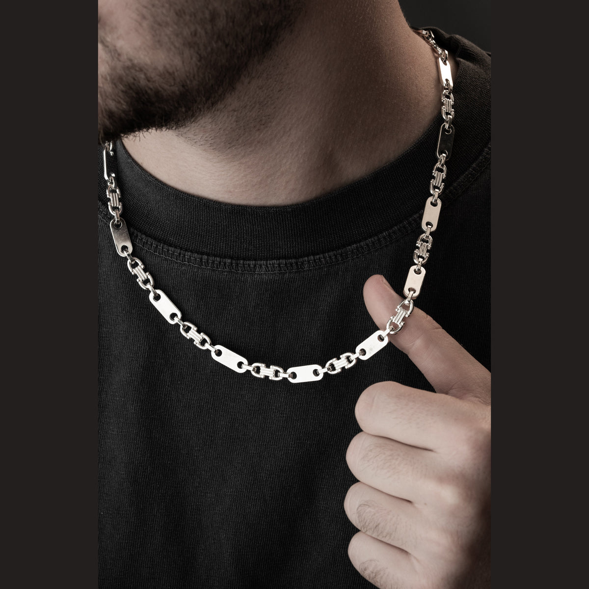 6 mm valter zincir erkek kolye, boyunda kullanımı.