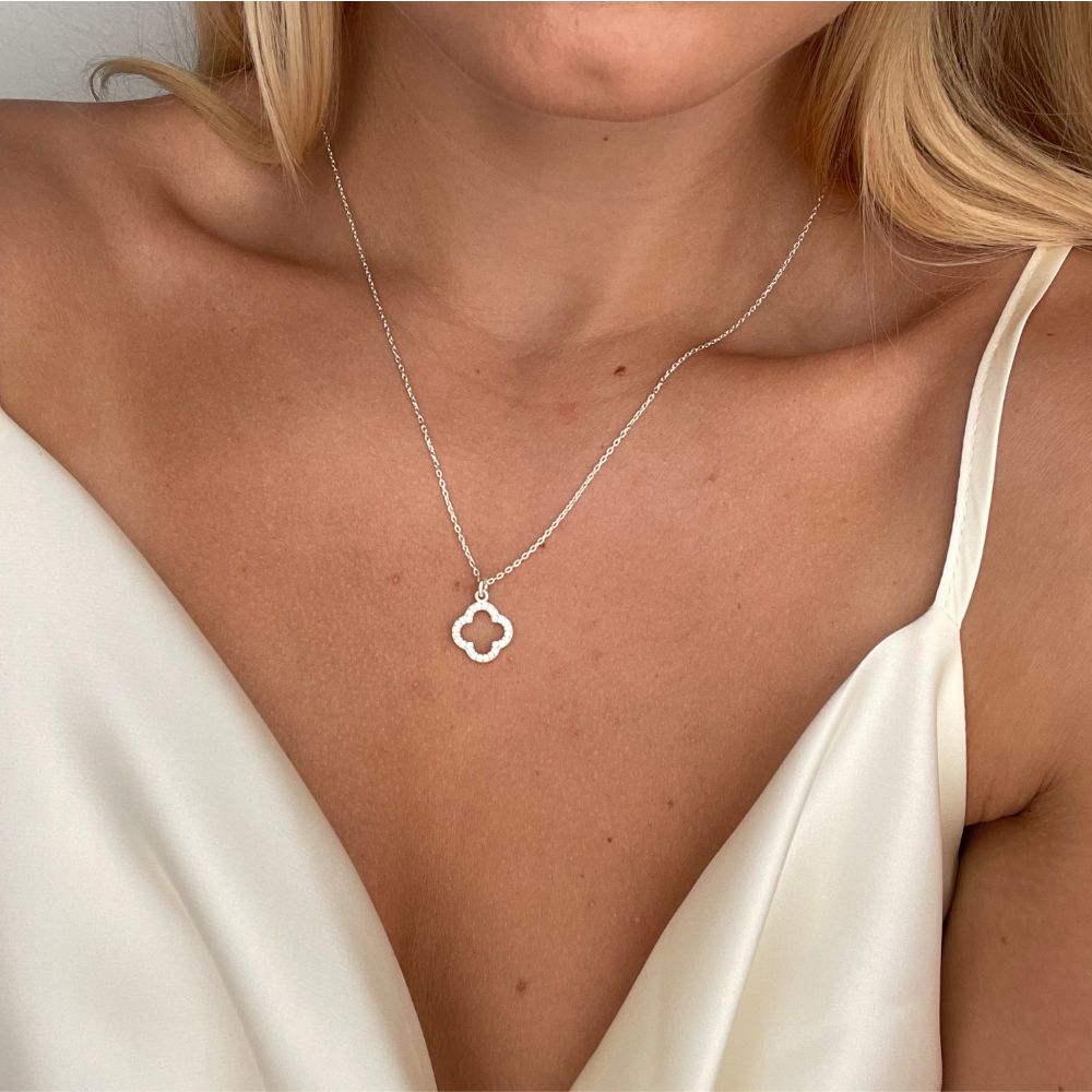 TAŞLI YONCA KOLYE | 925 GÜMÜŞ