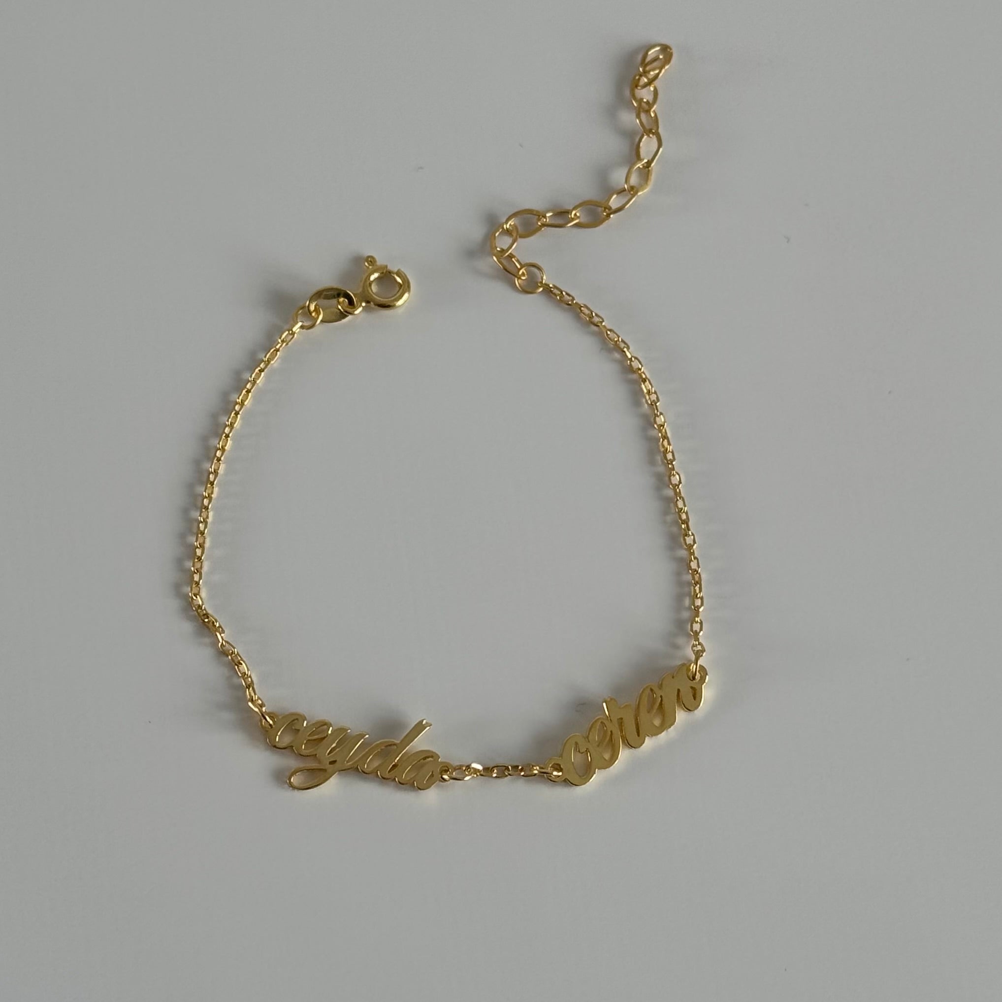 MİNİMAL ÇİFT İSİMLİ BİLEKLİK | 925 GÜMÜŞ