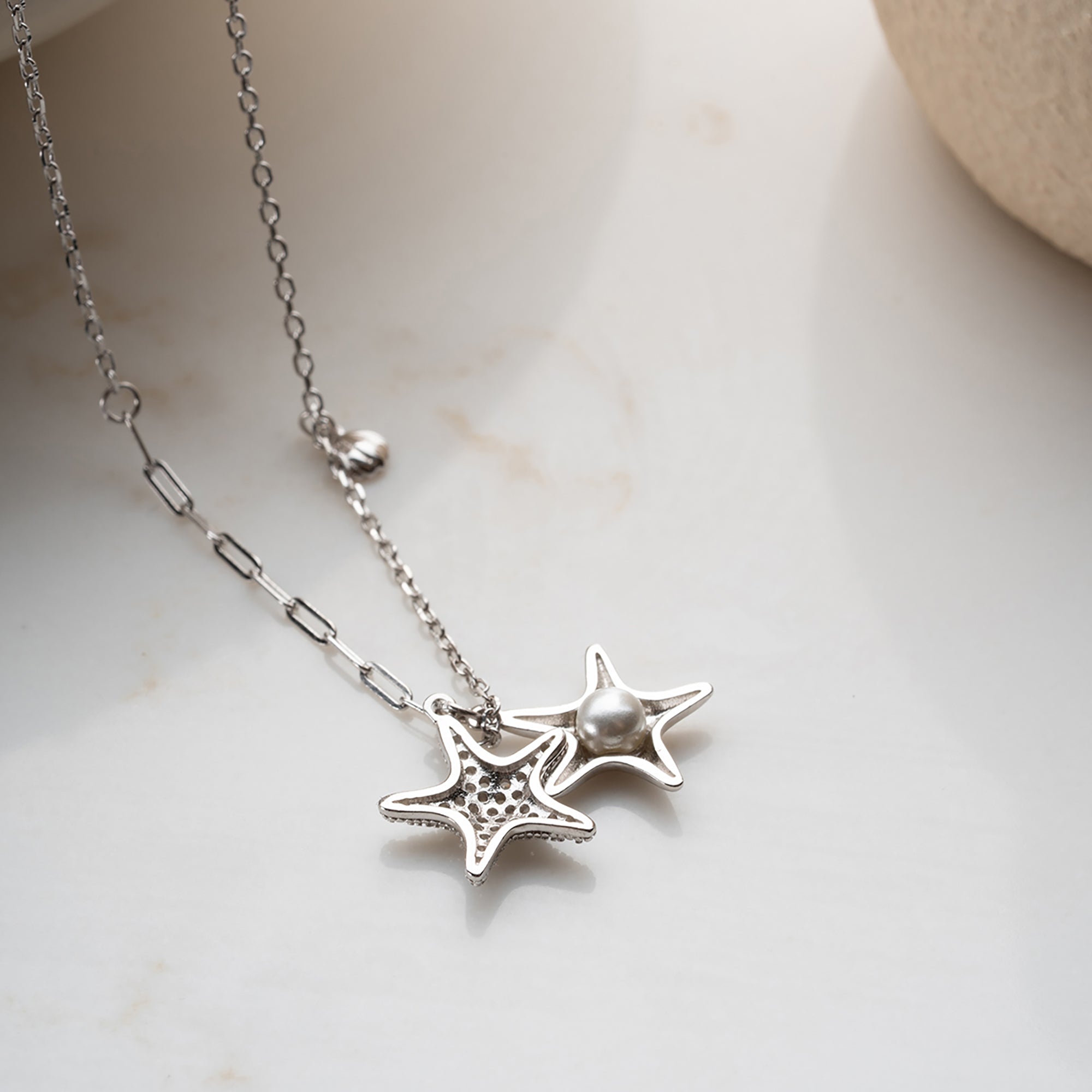 İNCİLİ DENİZ YILDIZI KOLYE | 925 GÜMÜŞ