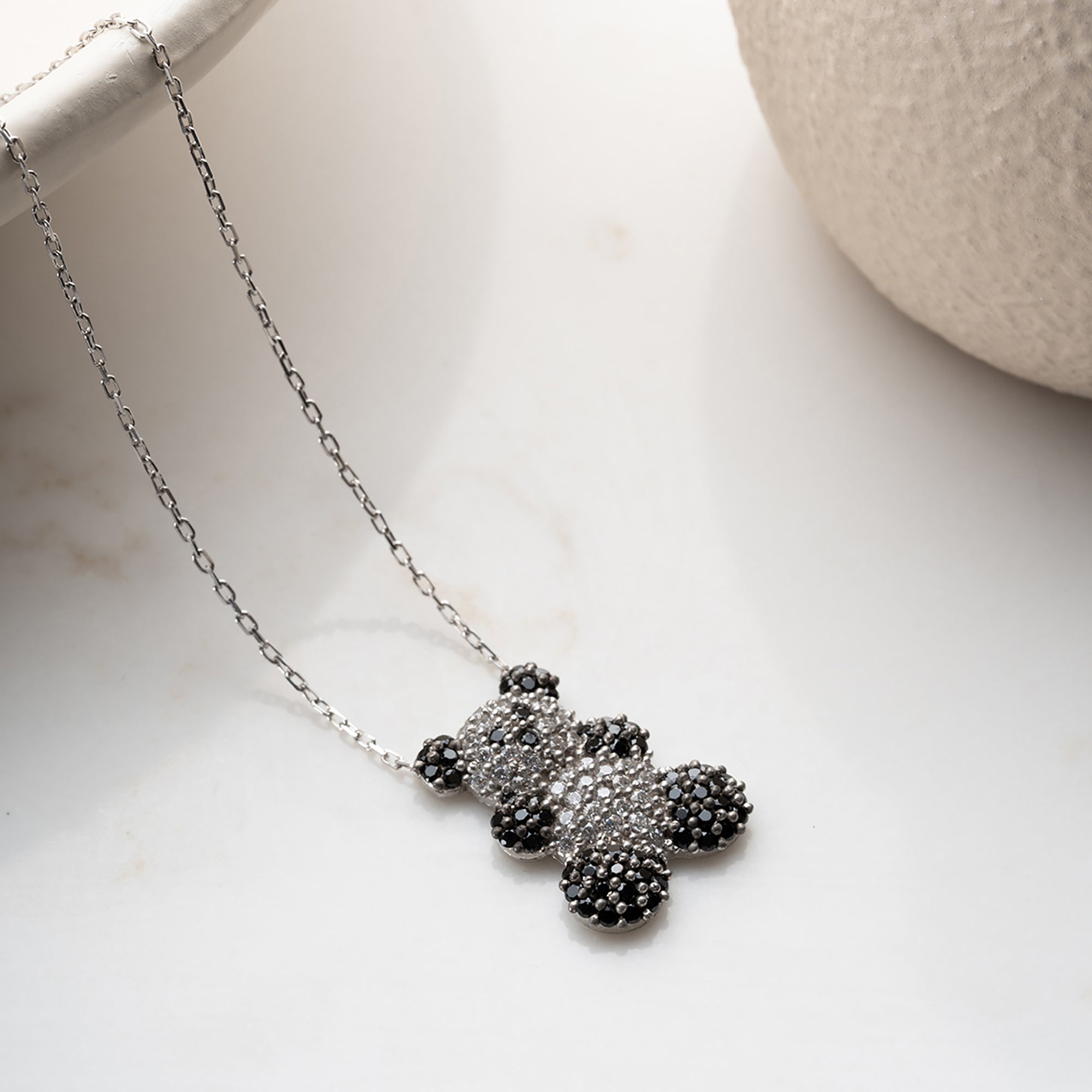 RENKLİ PANDA KOLYE | 925 GÜMÜŞ