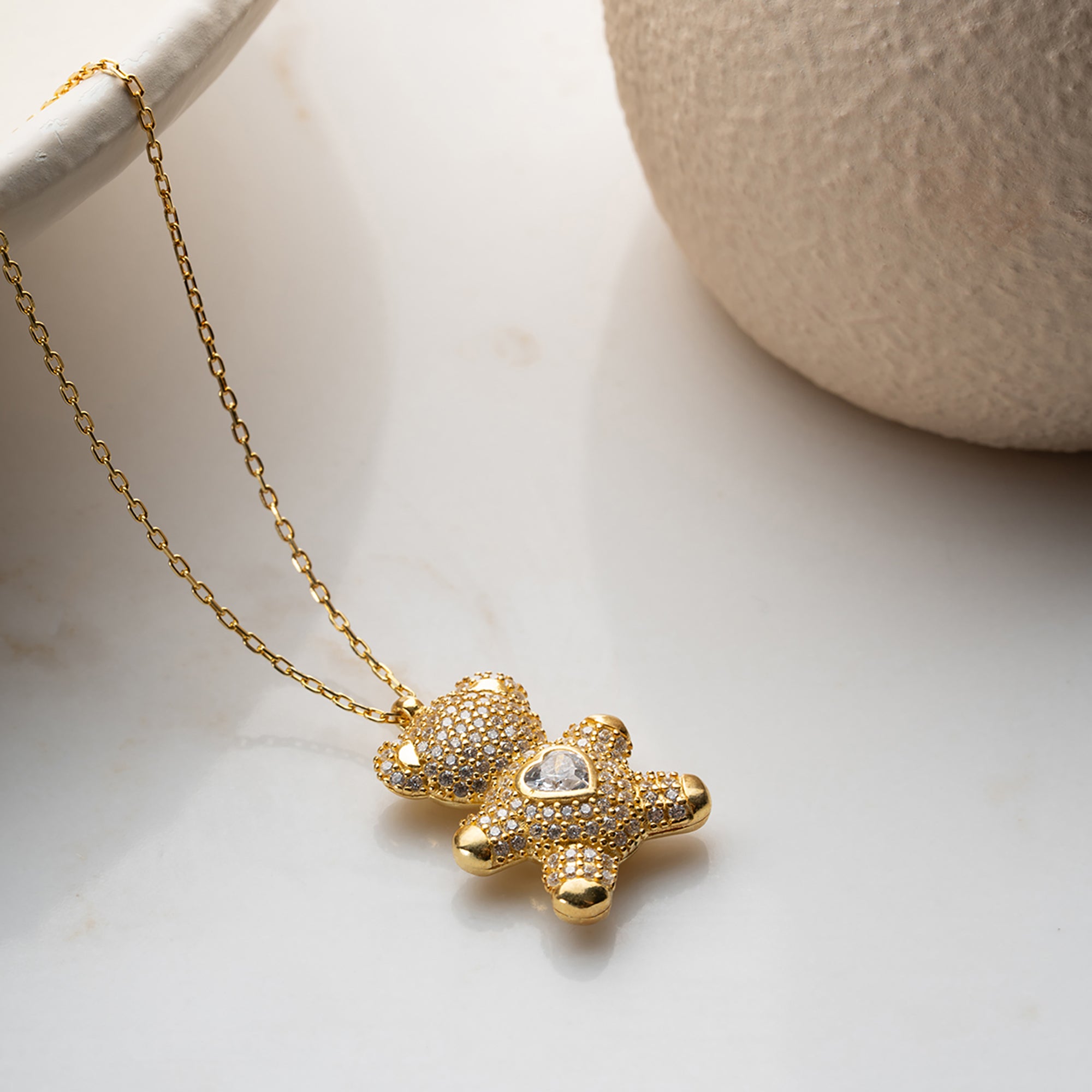 TAŞLI TEDDY KOLYE | 925 GÜMÜŞ