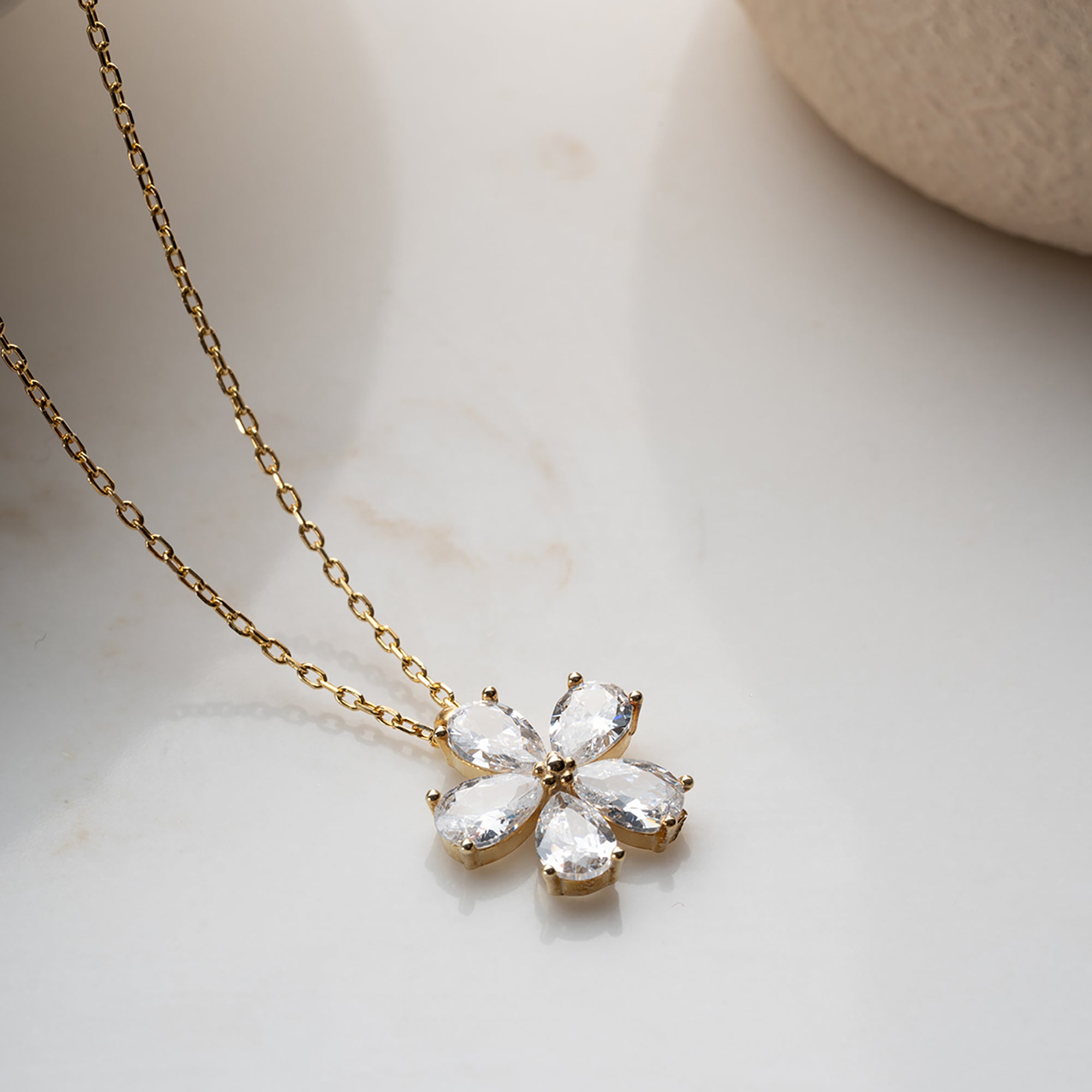 TAŞLI PAPATYA KOLYE | 925 GÜMÜŞ