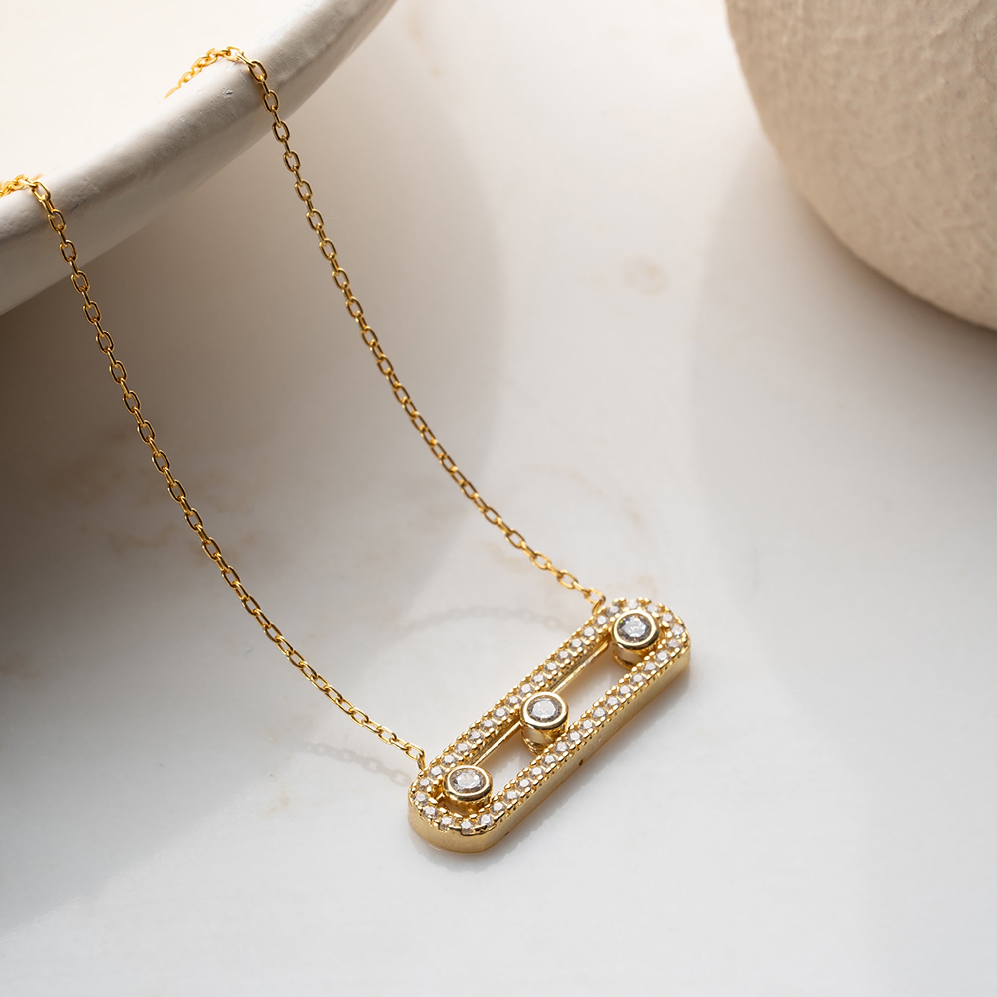 LUMİNA TAŞLI KOLYE | 925 GÜMÜŞ