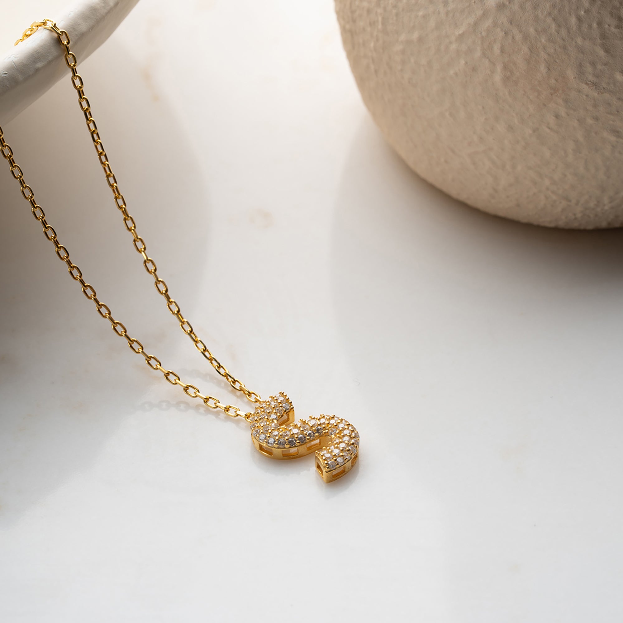 FULL TAŞLI HARF KOLYE | 925 GÜMÜŞ