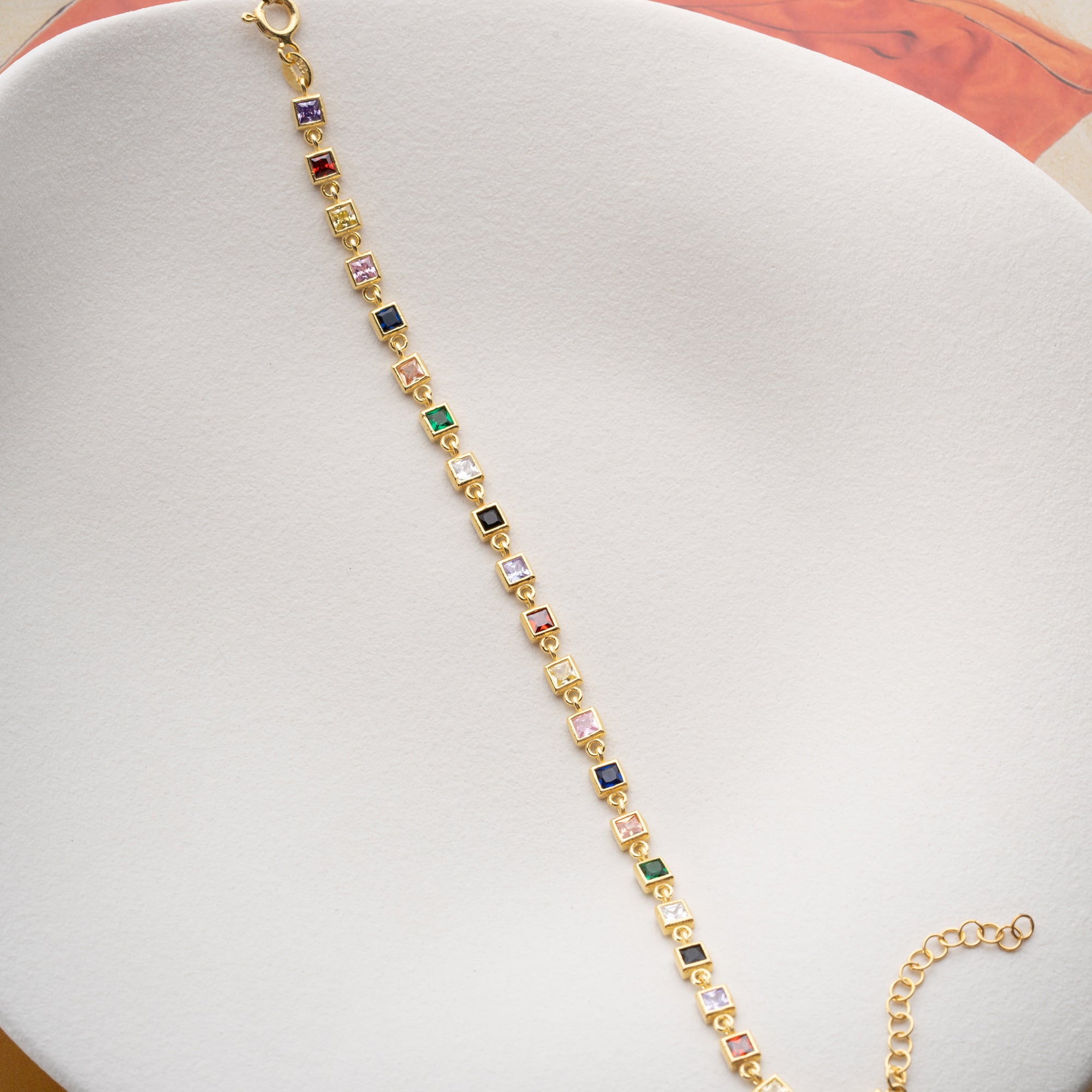 KARE MİX TAŞLI BİLEKLİK | 925 GÜMÜŞ