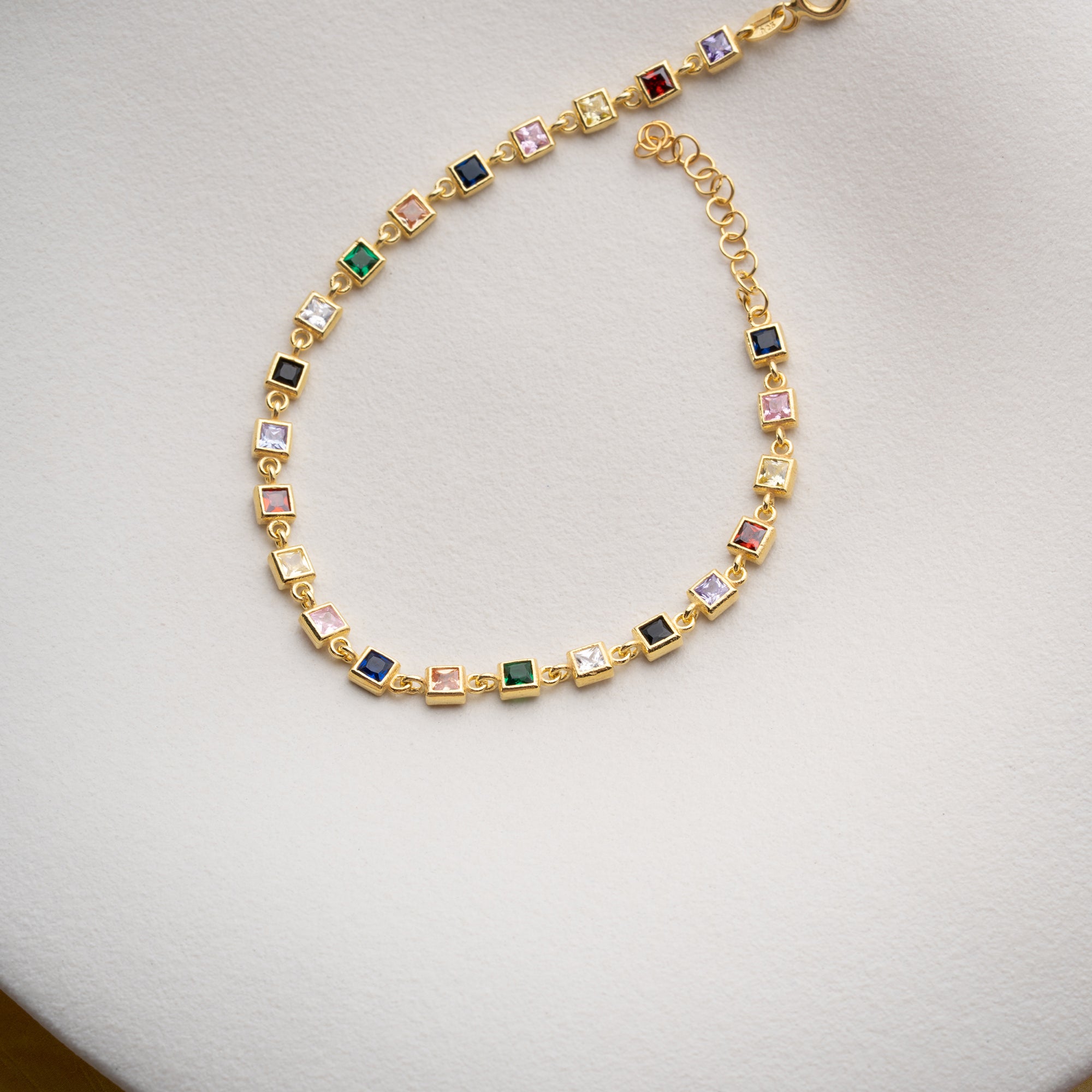 KARE MİX TAŞLI BİLEKLİK | 925 GÜMÜŞ