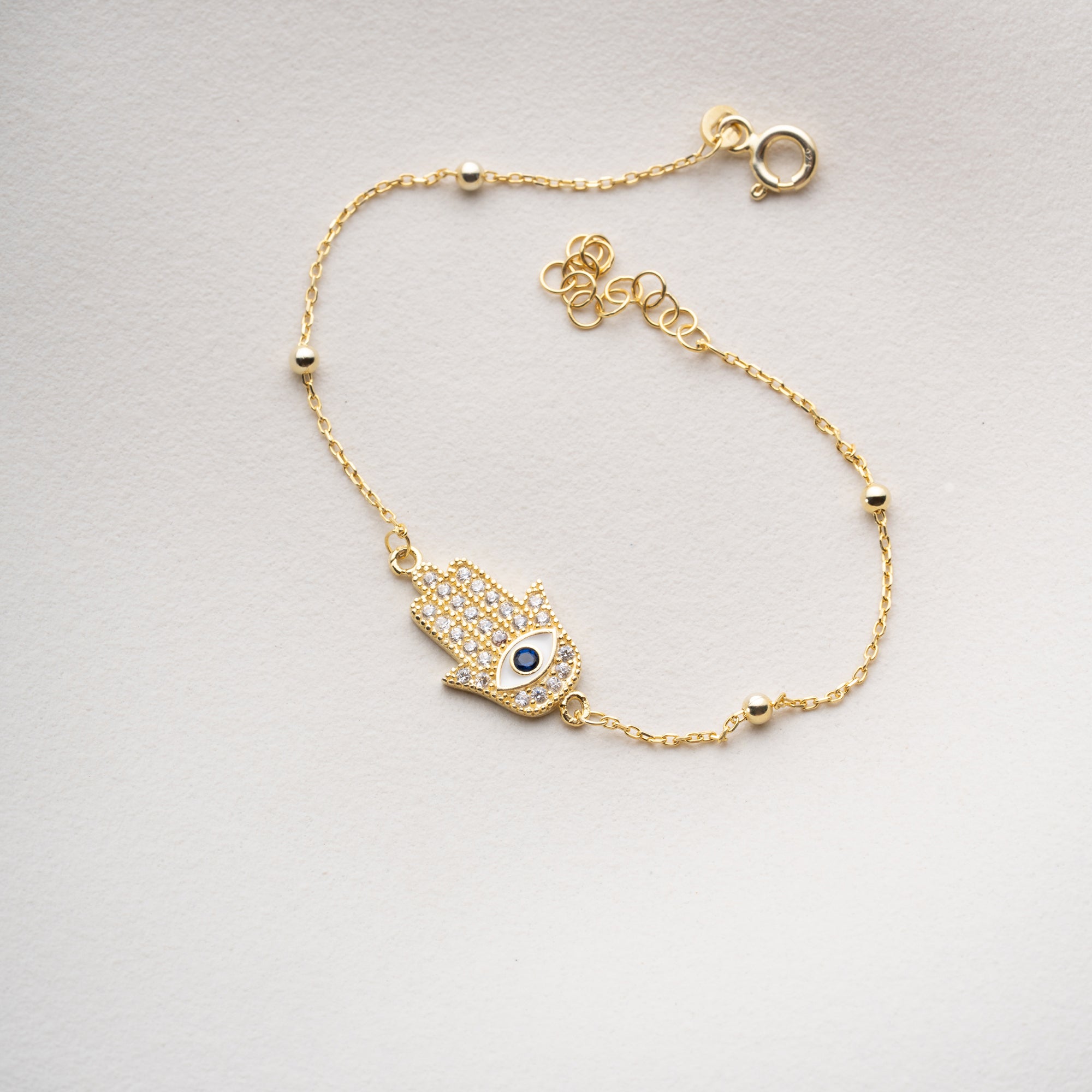 HAMSA TAŞLI BİLEKLİK | 925 GÜMÜŞ