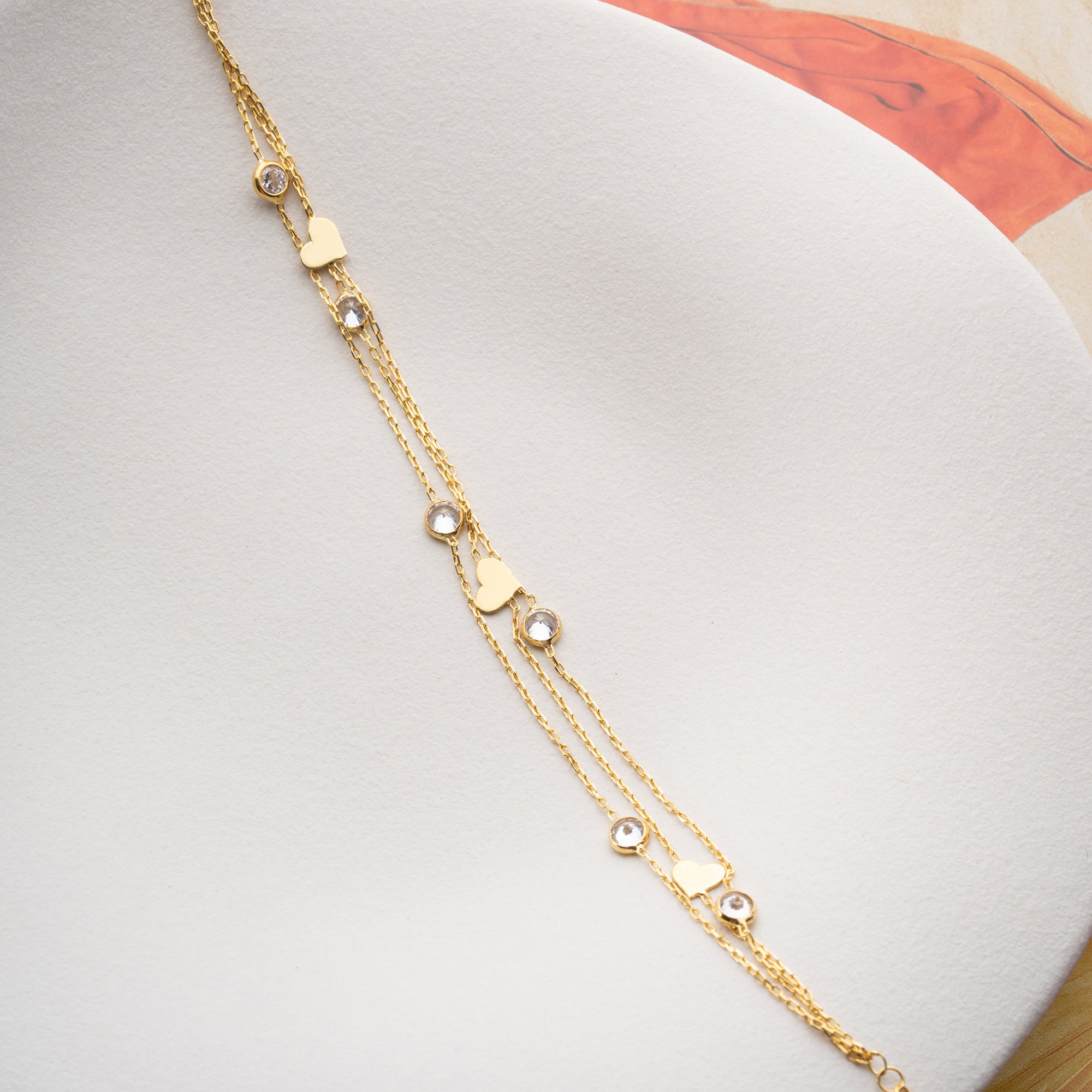 3'LÜ KALPLİ BİLEKLİK | 925 GÜMÜŞ