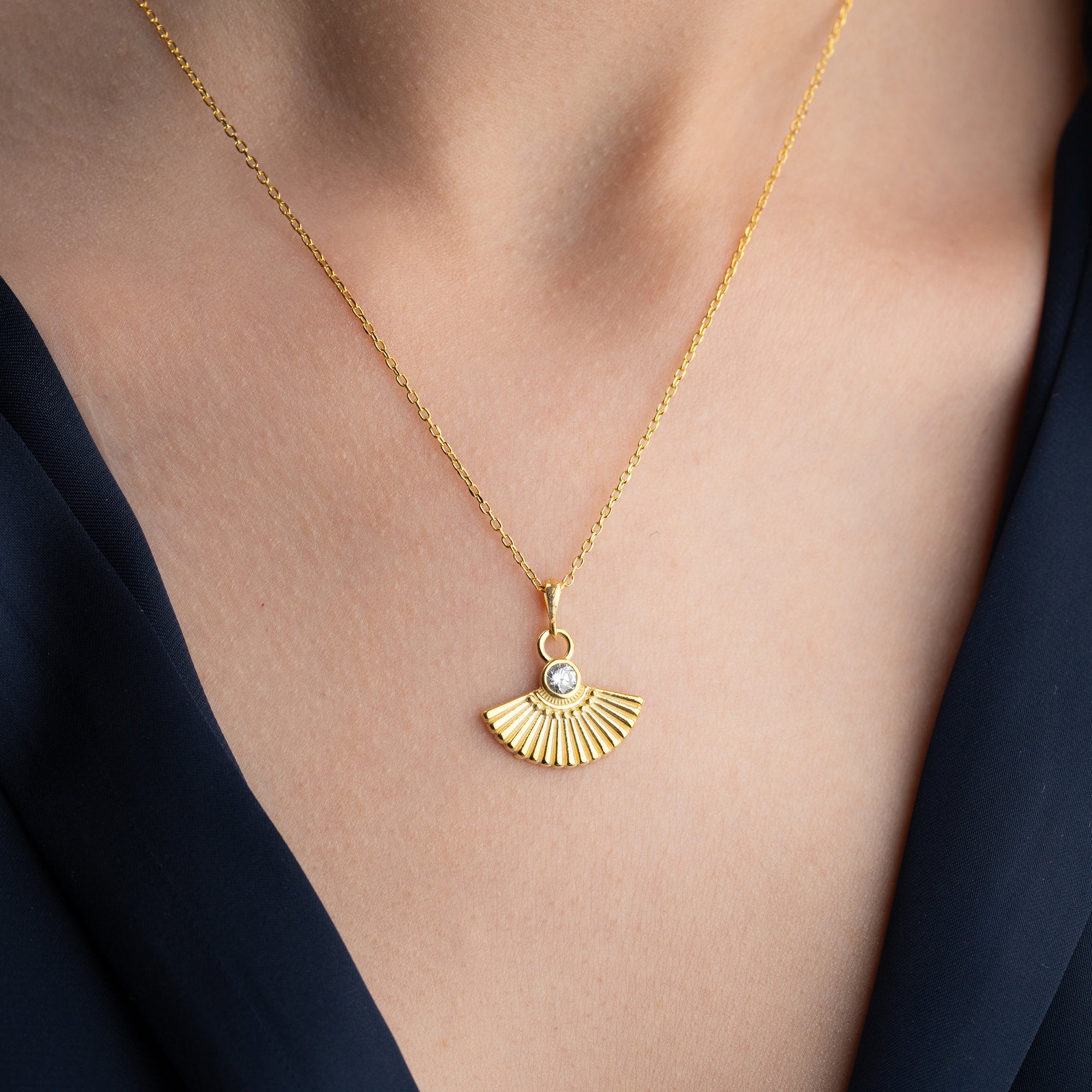 ZİRKON TAŞLI ŞEMSİYE KOLYE | 925 GÜMÜŞ