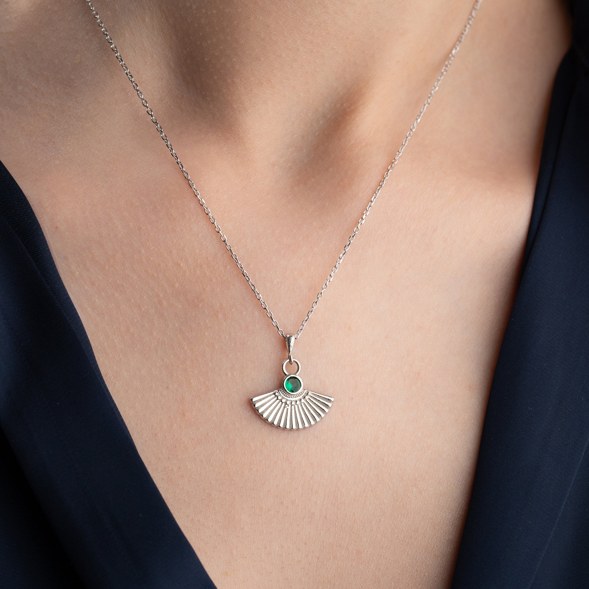 ZİRKON TAŞLI ŞEMSİYE KOLYE | 925 GÜMÜŞ