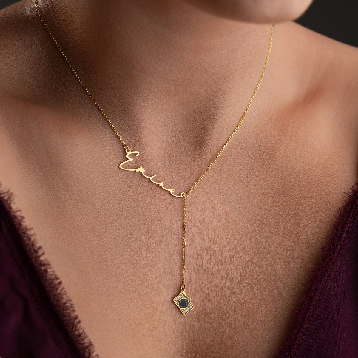 Kişiye Özel İsim Yazılı Fotoğrafçı Figürlü Y Kolye | 925 Ayar Gümüş – Jeweliay Jewelry – 1