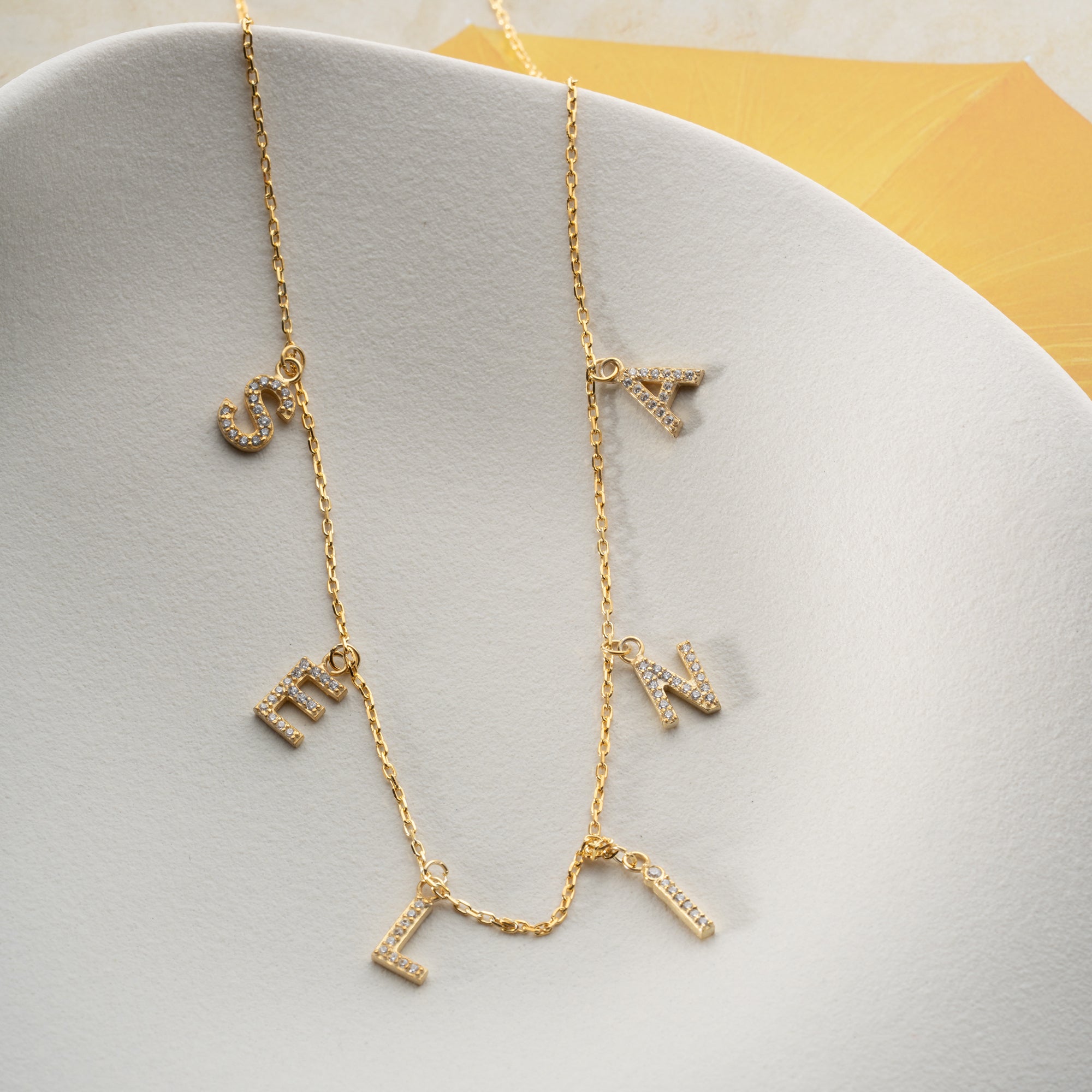 ZİRKON MİNİ HARFLİ CHOCKER KOLYE | 925 GÜMÜŞ