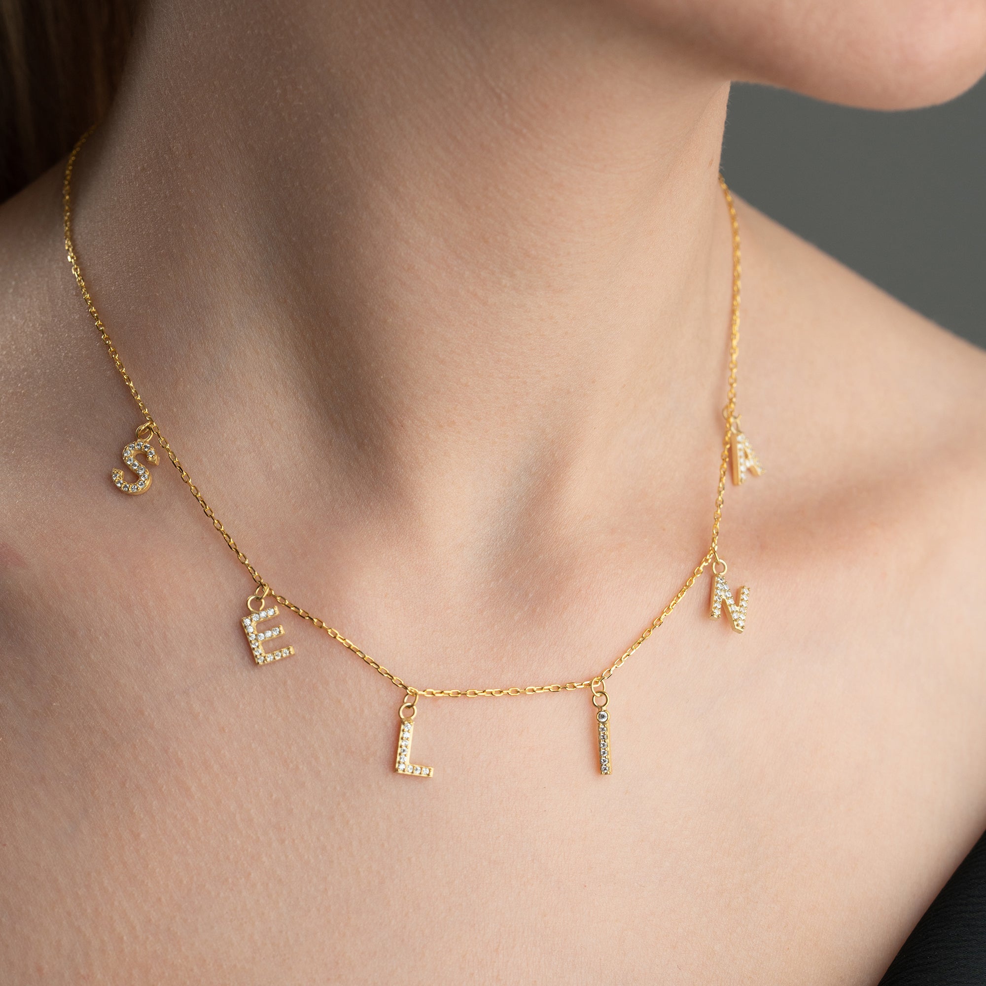 ZİRKON MİNİ HARFLİ CHOCKER KOLYE | 925 GÜMÜŞ