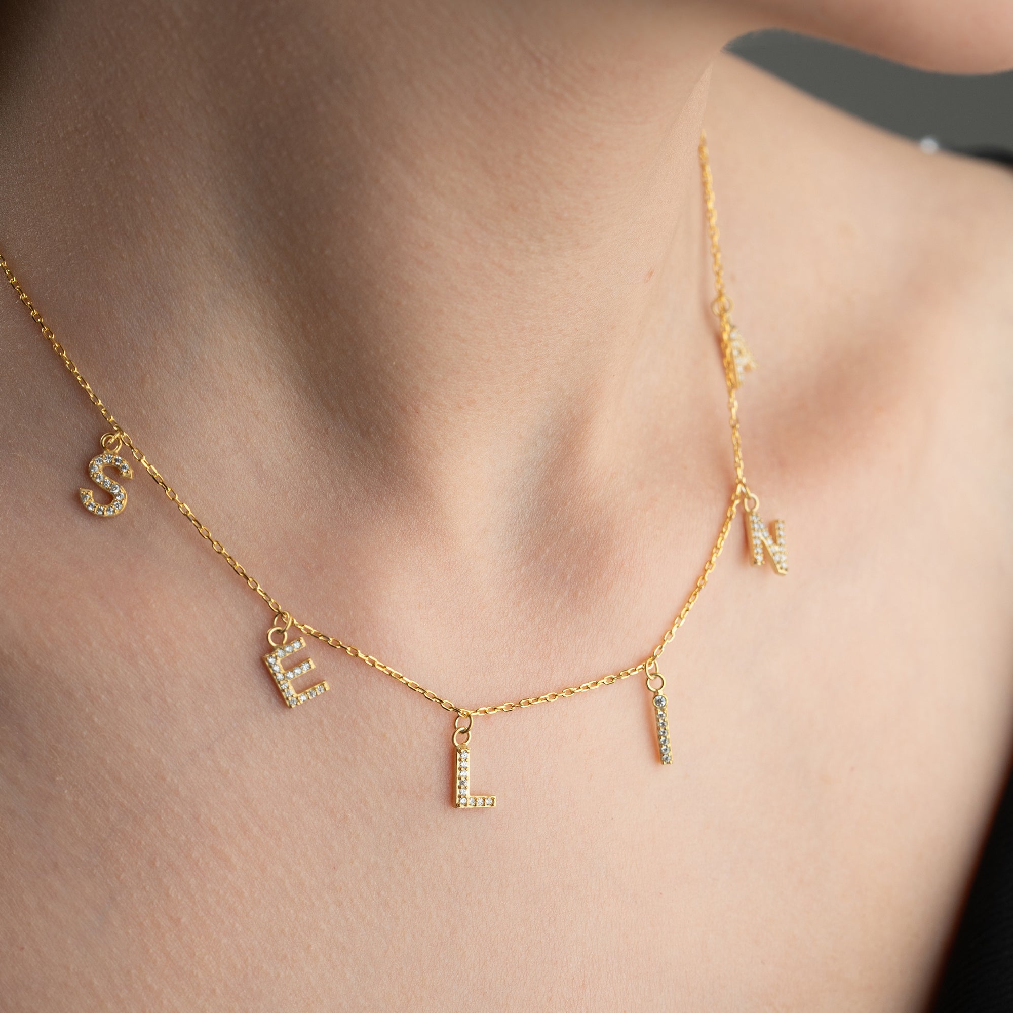 ZİRKON MİNİ HARFLİ CHOCKER KOLYE | 925 GÜMÜŞ