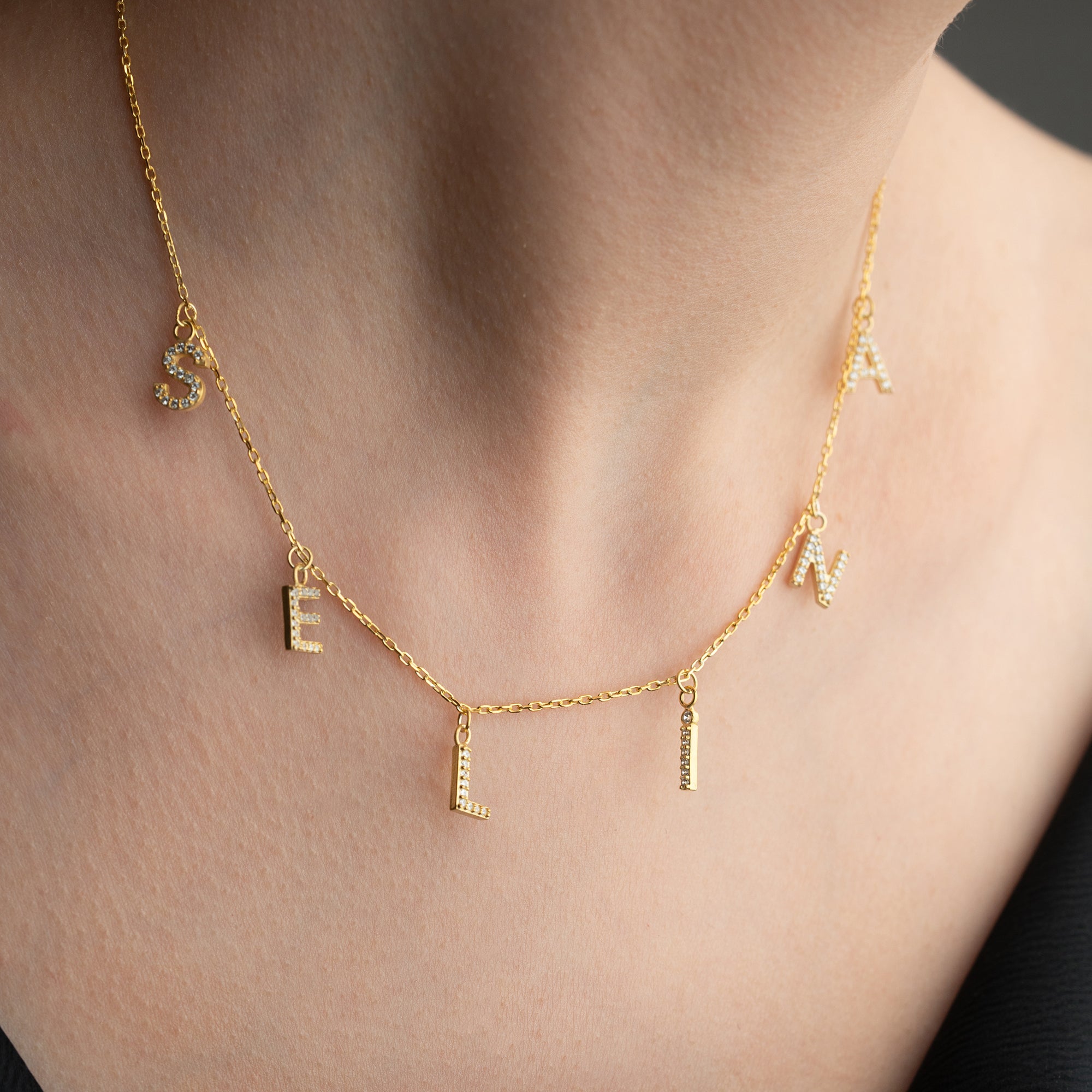 ZİRKON MİNİ HARFLİ CHOCKER KOLYE | 925 GÜMÜŞ