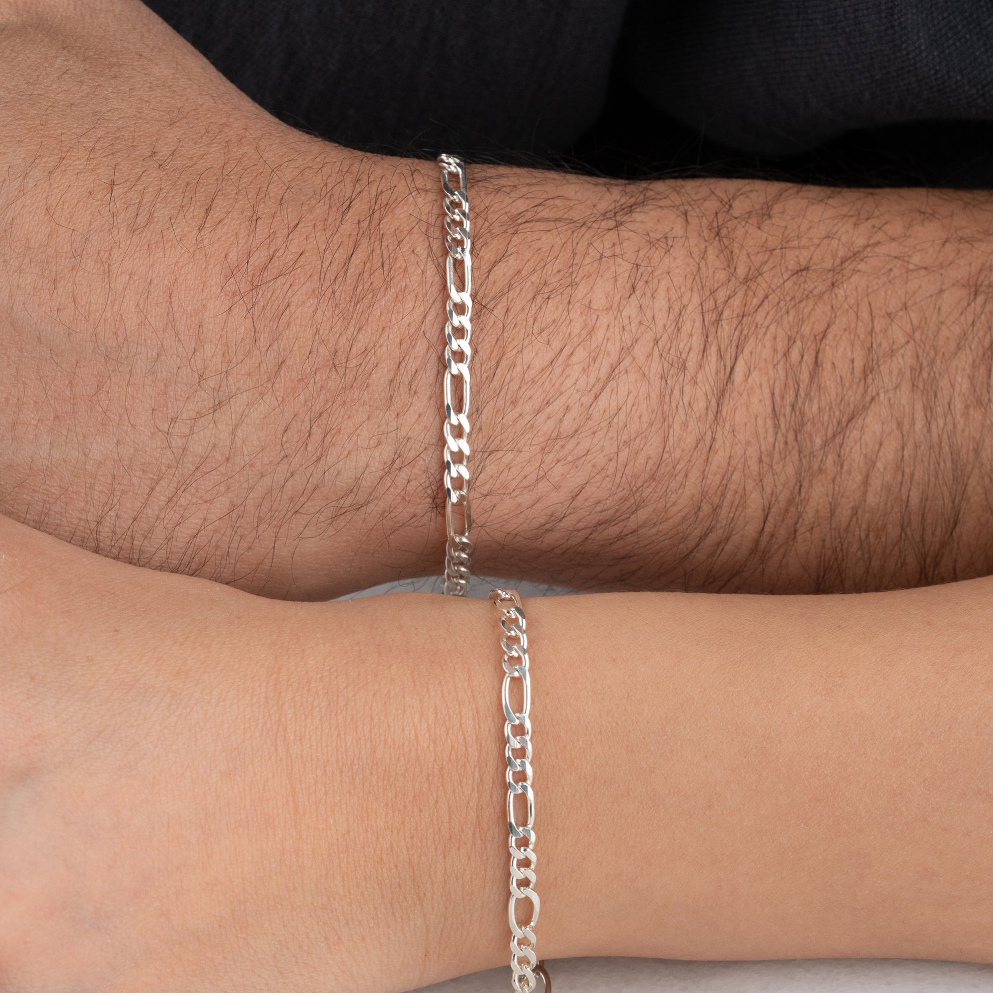 FİGARO ZİNCİR HARFLİ ÇİFT BİLEKLİK | 925 GÜMÜŞ