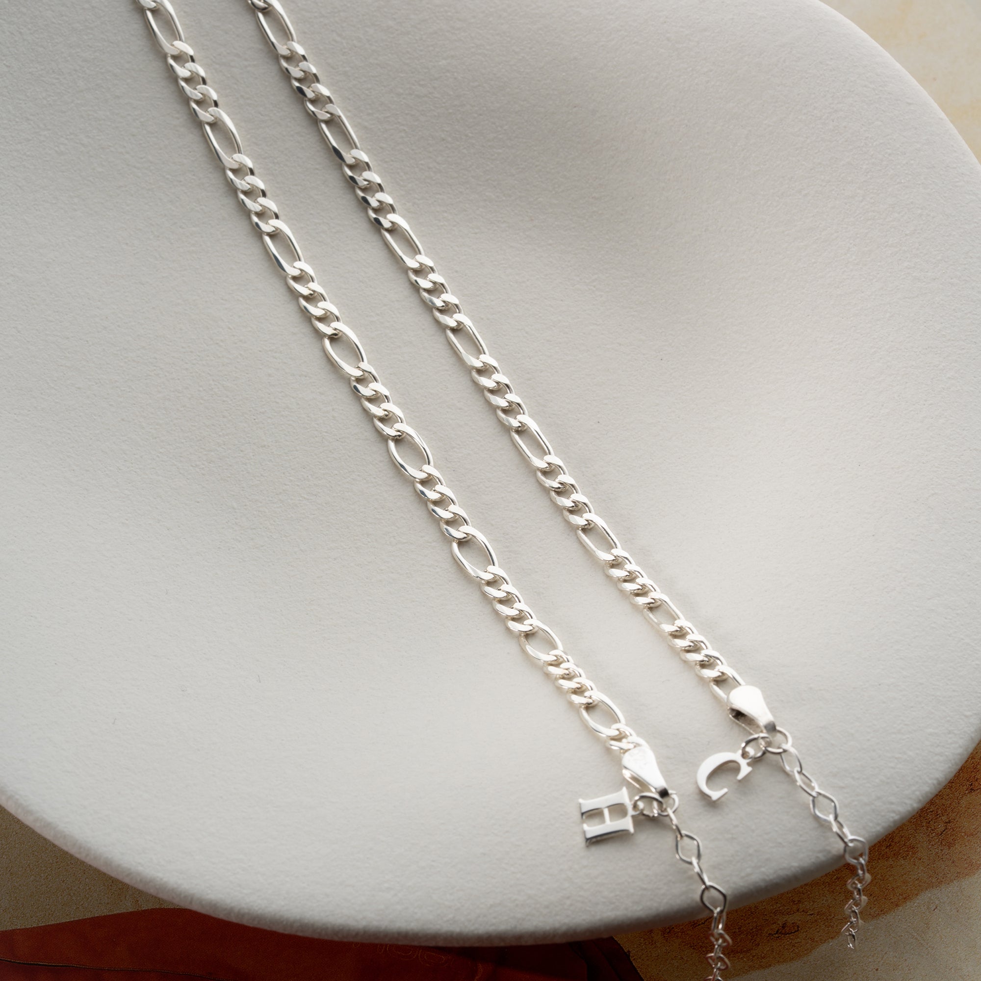 FİGARO ZİNCİR HARFLİ ÇİFT BİLEKLİK | 925 GÜMÜŞ