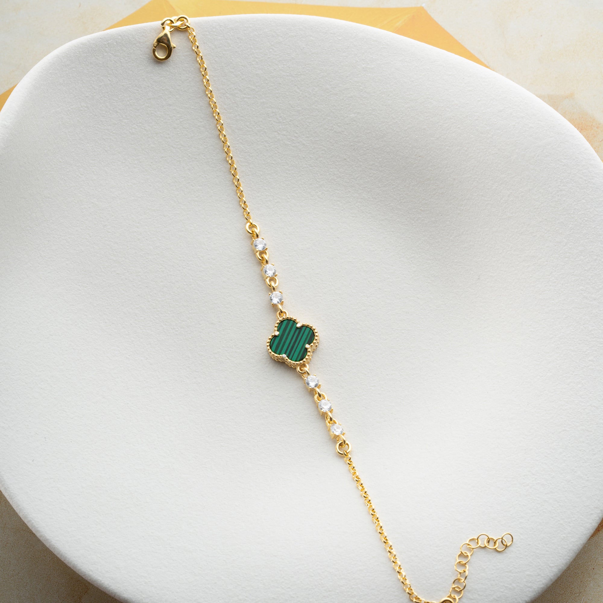 FAEL YEŞİL YONCA BİLEKLİK | 925 GÜMÜŞ