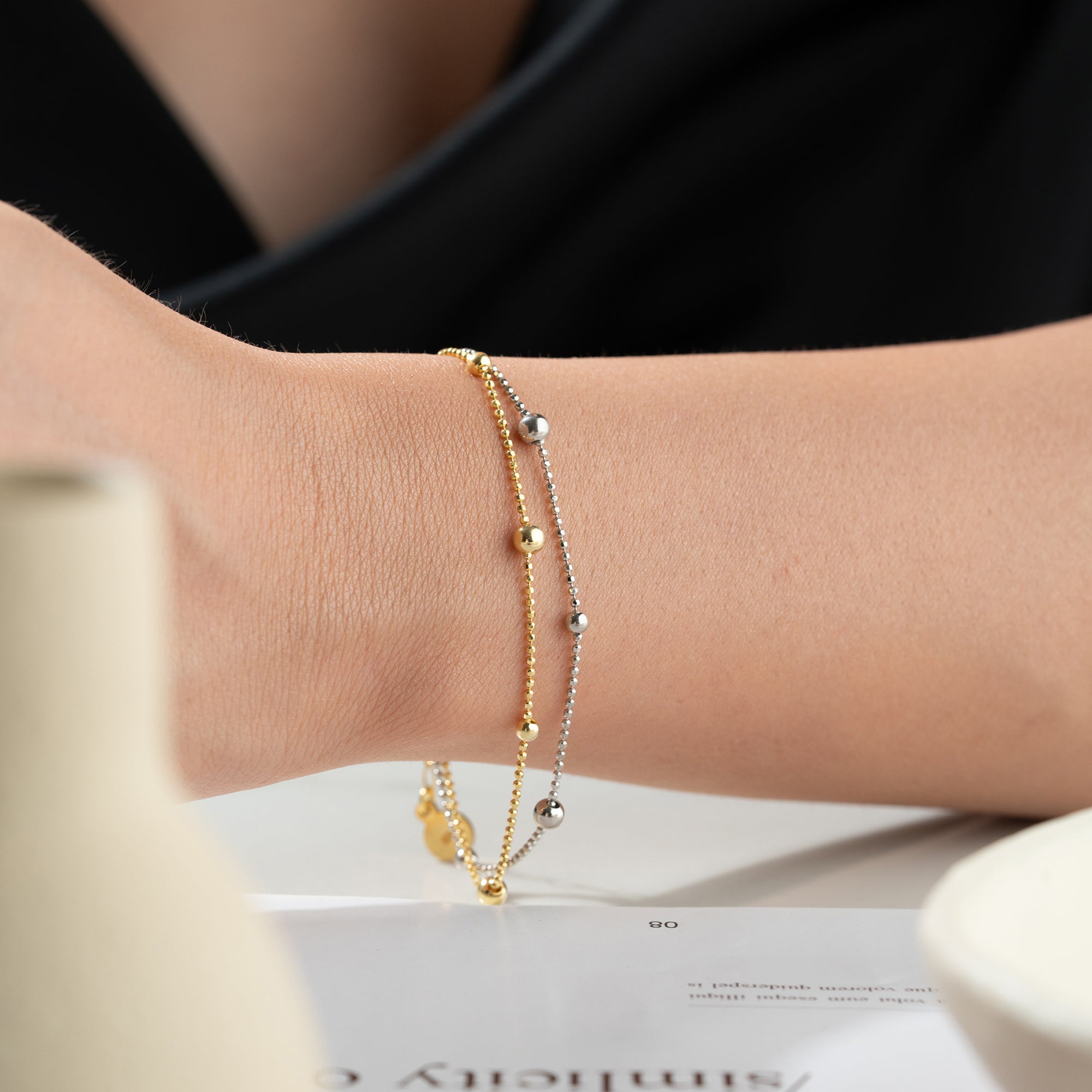 ÇİFT RENK TOP BİLEKLİK | 925 GÜMÜŞ