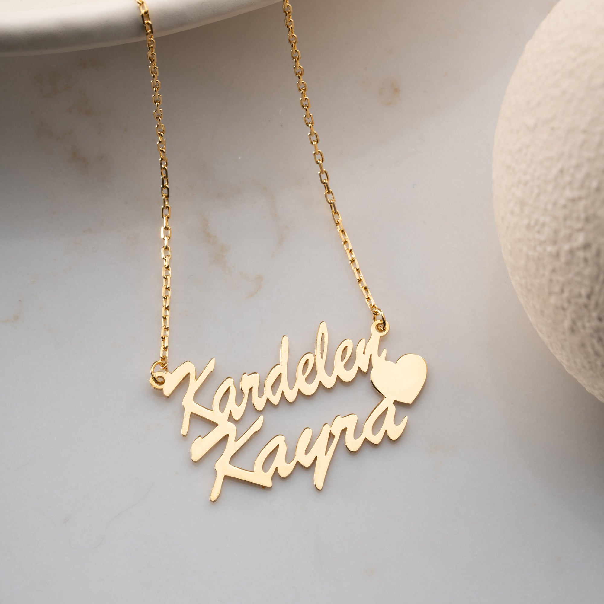 2'Lİ İSİM KALP KOLYE | 925 GÜMÜŞ