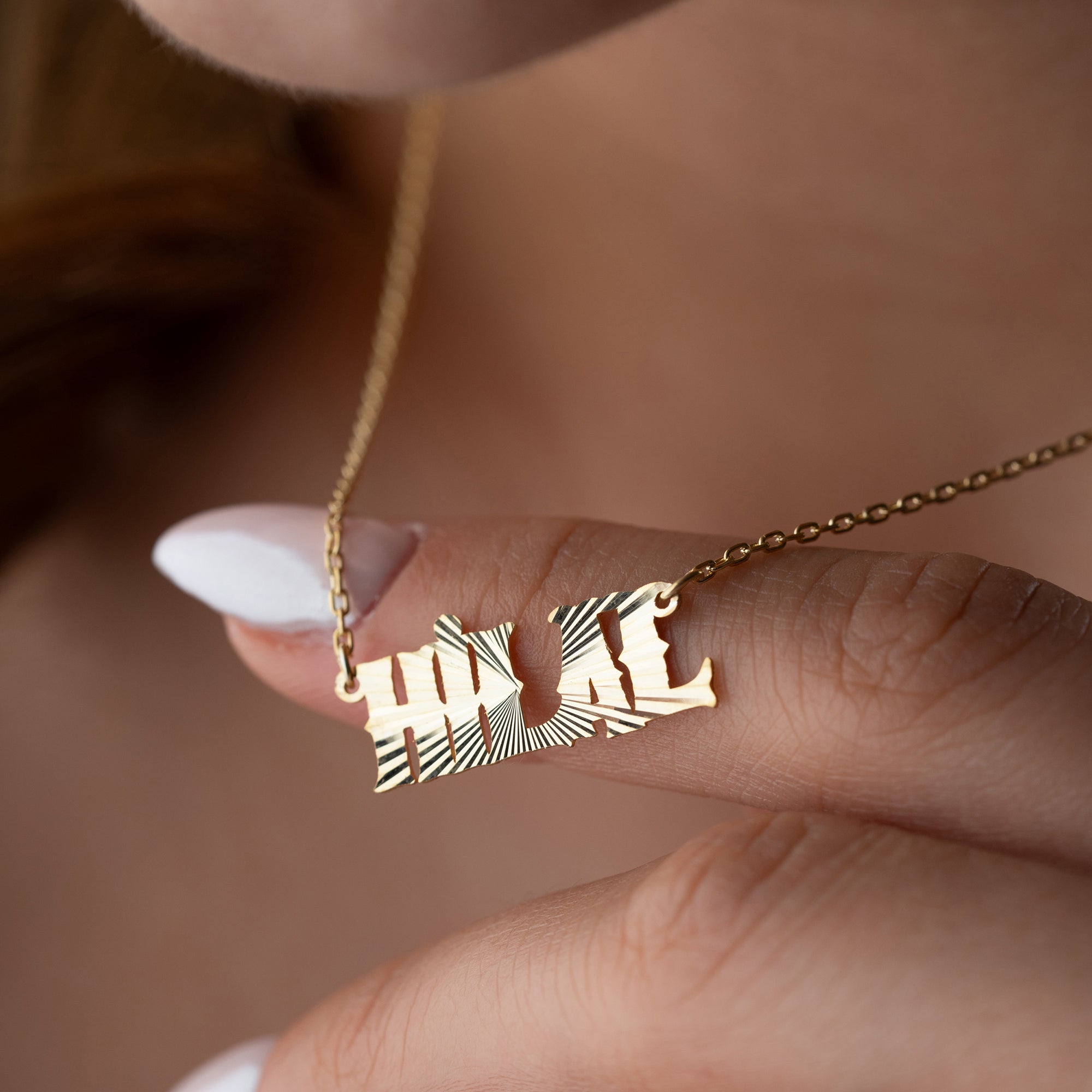 IŞILTILI PLAKA İSİM KOLYE | 925 GÜMÜŞ