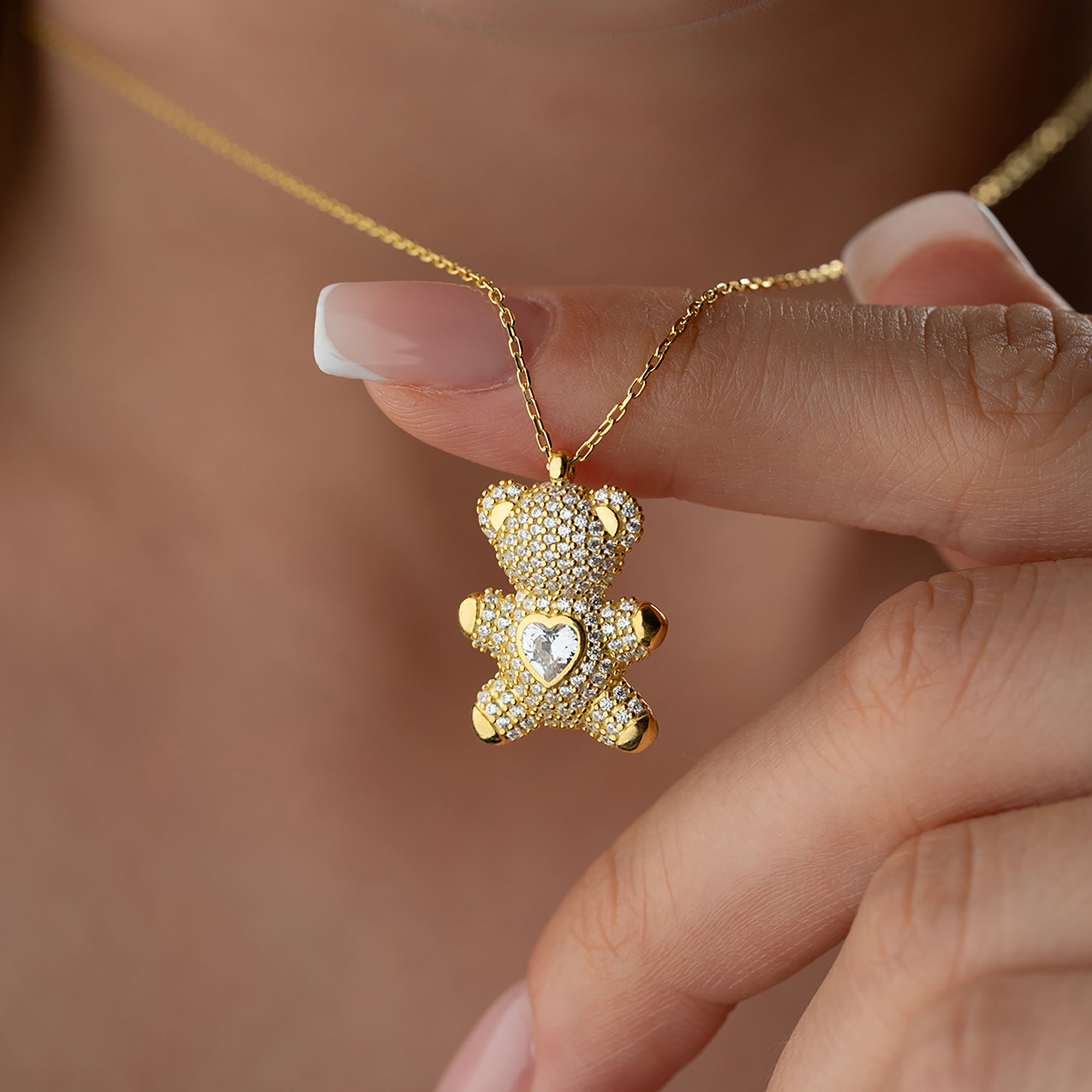 TAŞLI TEDDY KOLYE | 925 GÜMÜŞ