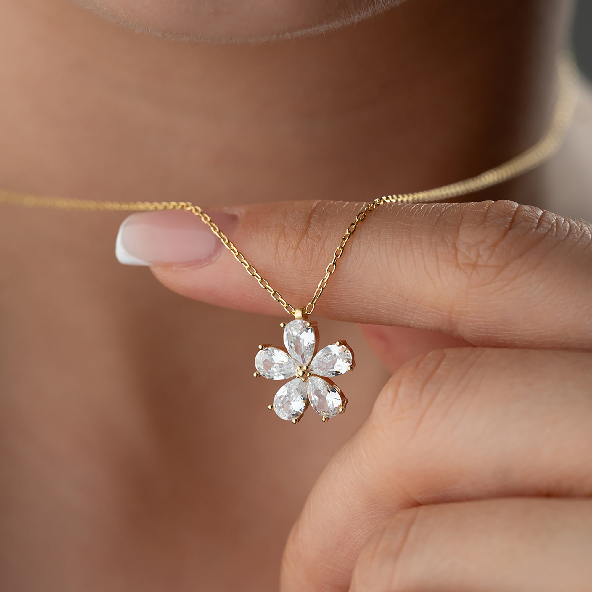 TAŞLI PAPATYA KOLYE | 925 GÜMÜŞ