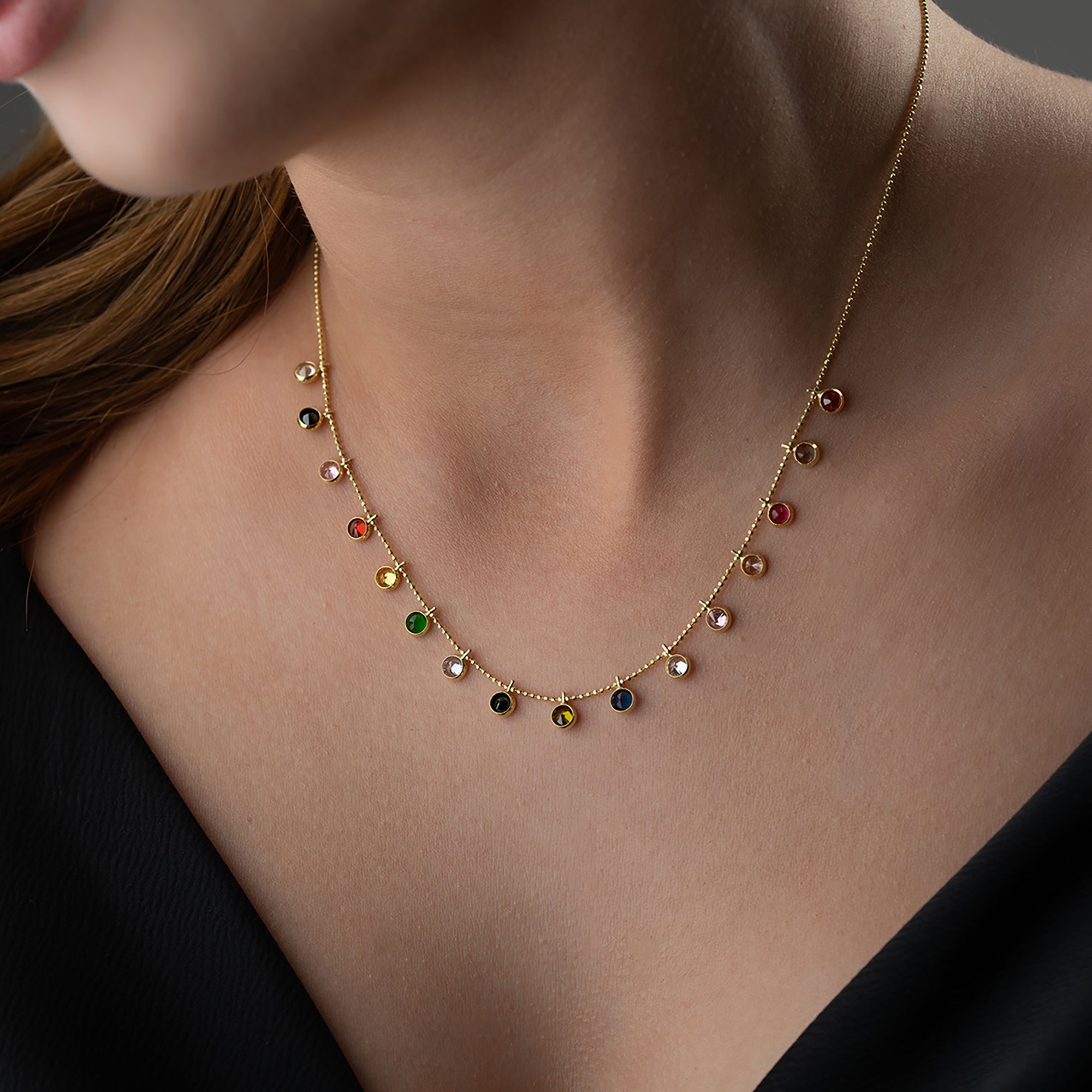 RENKLİ SİRİUS KOLYE  | 925 GÜMÜŞ