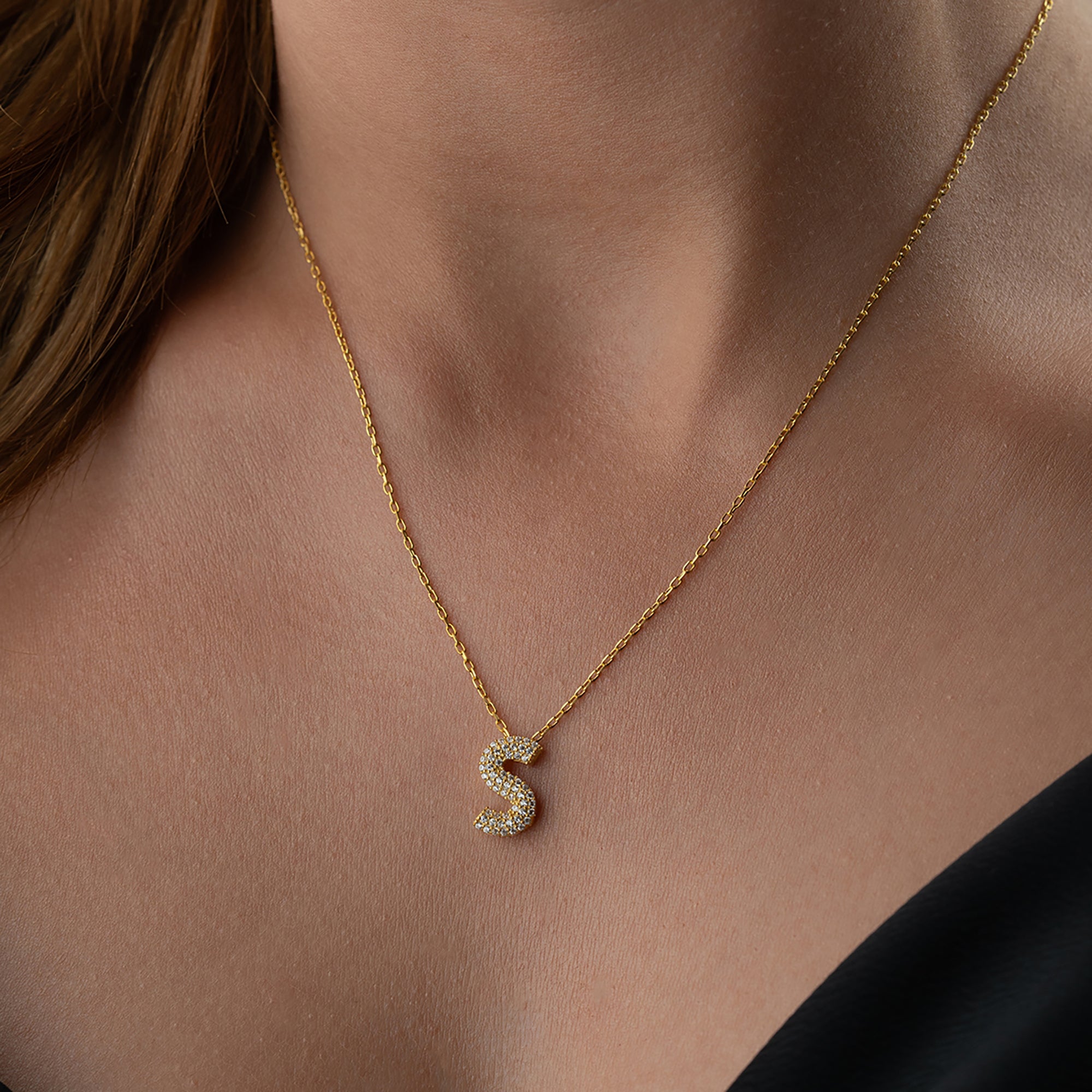 FULL TAŞLI HARF KOLYE | 925 GÜMÜŞ