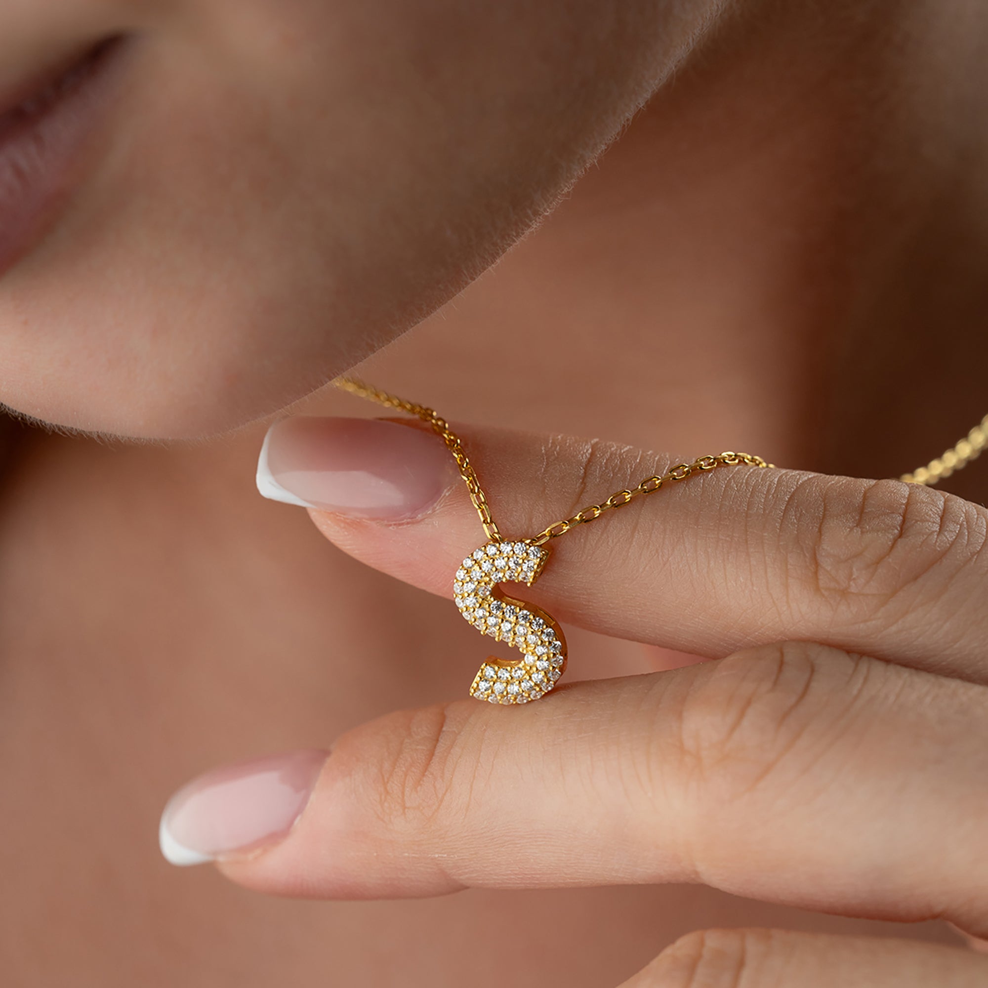 FULL TAŞLI HARF KOLYE | 925 GÜMÜŞ