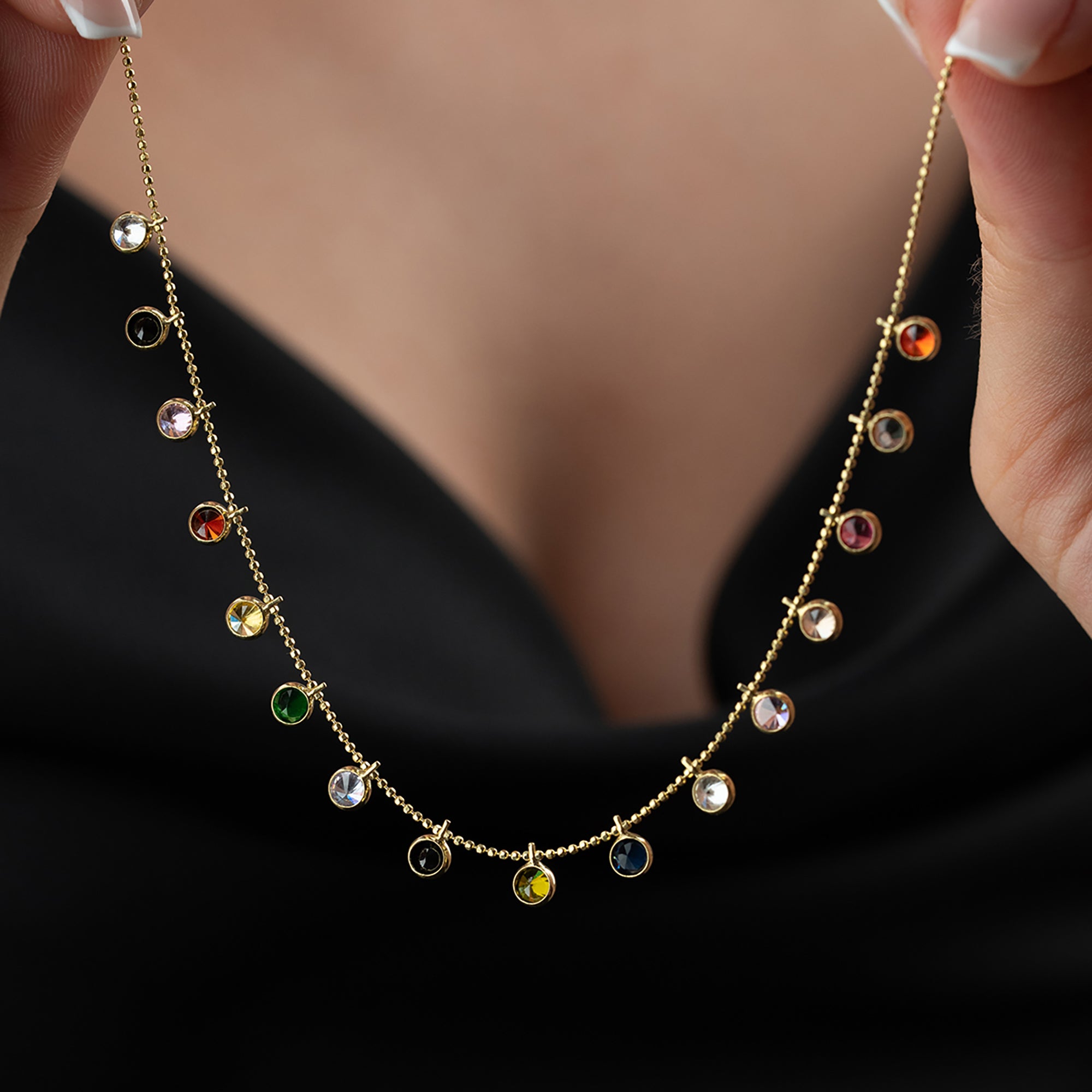 RENKLİ SİRİUS KOLYE  | 925 GÜMÜŞ