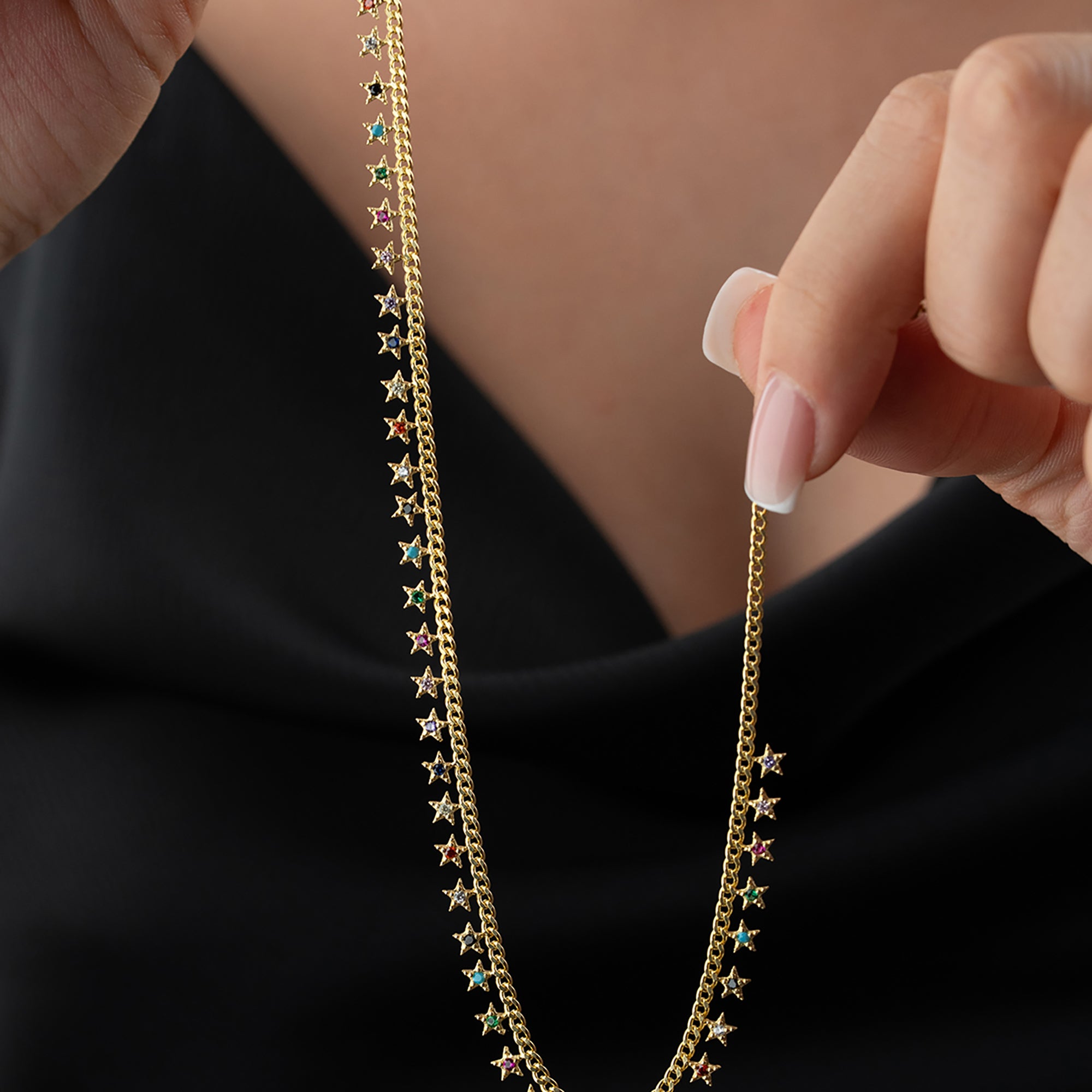 RENKLİ YILDIZ KOLYE  | 925 GÜMÜŞ