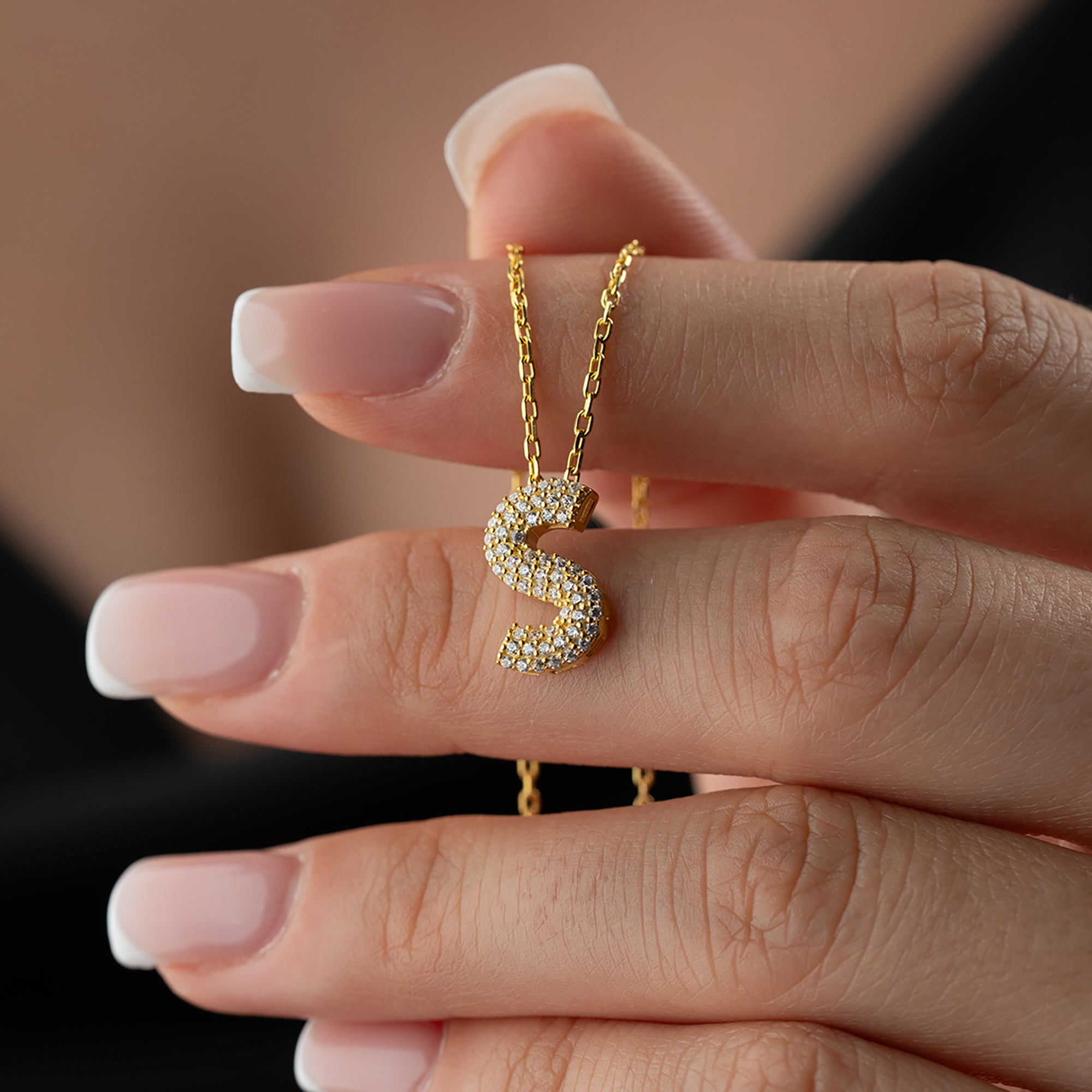 FULL TAŞLI HARF KOLYE | 925 GÜMÜŞ