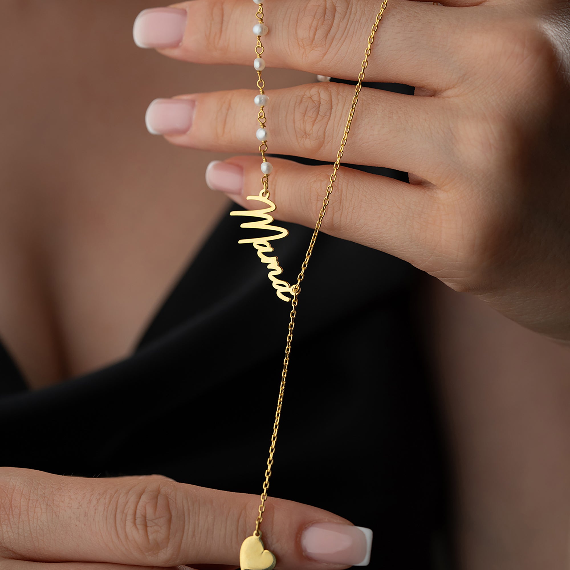 İNCİLİ SEMBOL İSİM KOLYE | 925 GÜMÜŞ