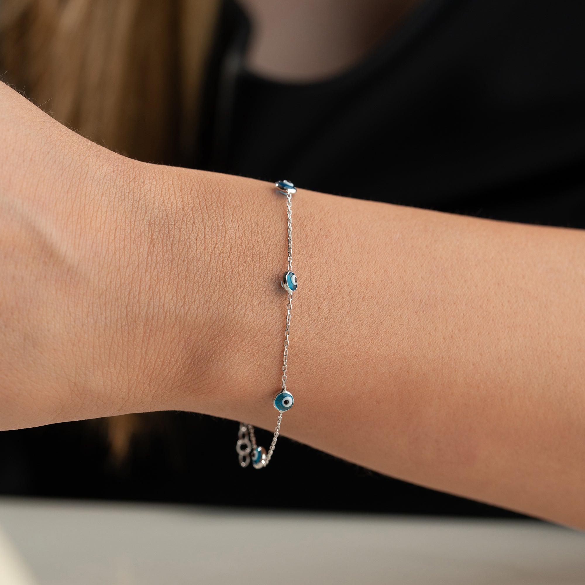 MİNİMAL ÇOKLU NAZAR BİLEKLİK | 925 GÜMÜŞ