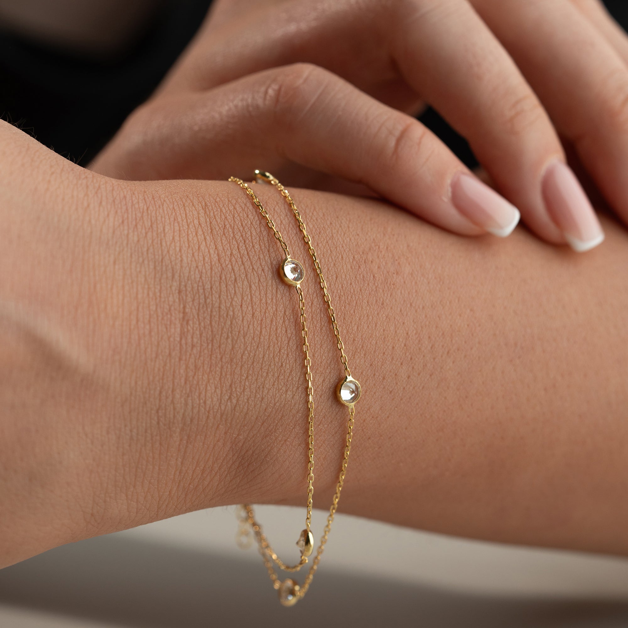 2'Lİ BEYAZ TAŞ BİLEKLİK | 925 GÜMÜŞ