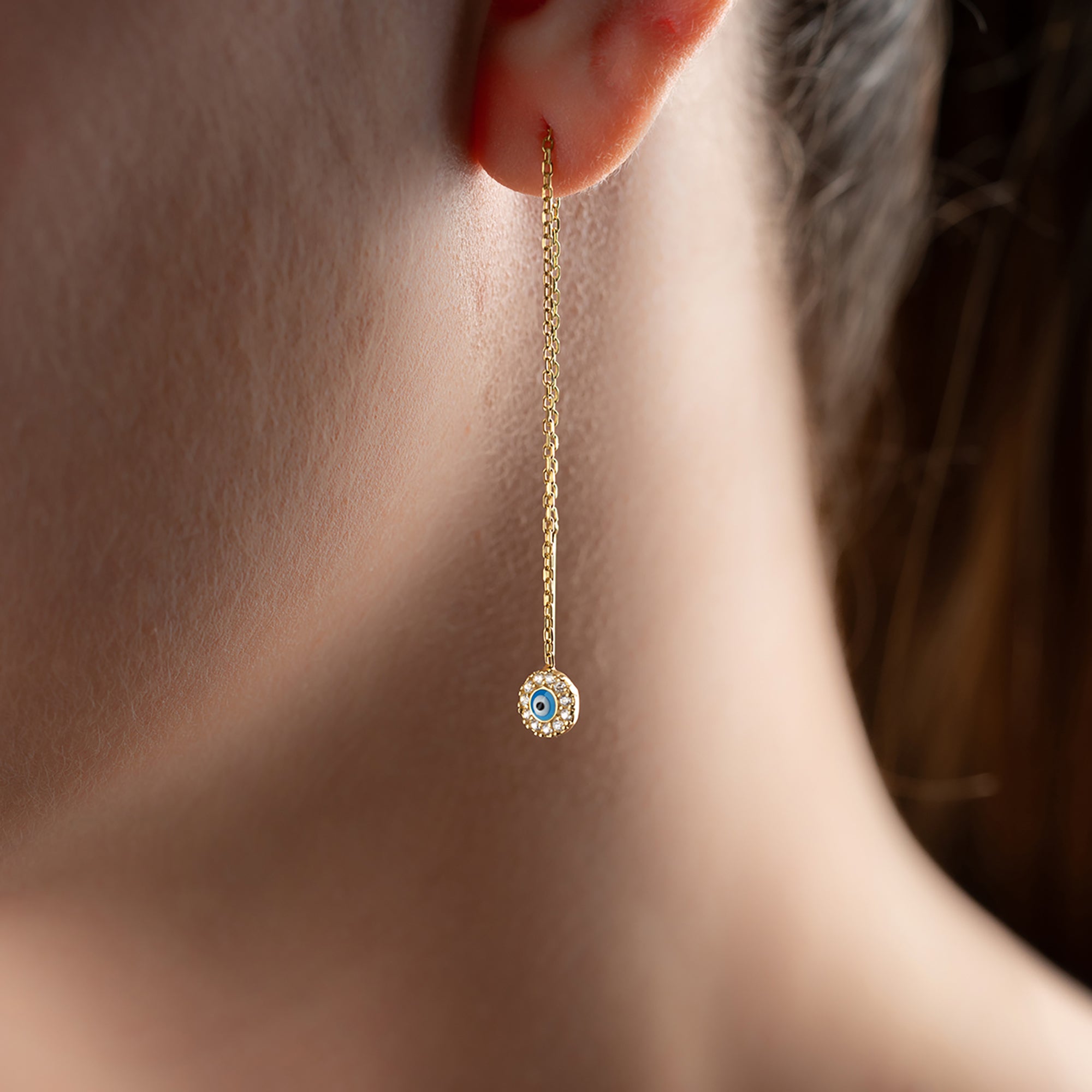 MİNELİ NAZAR KÜPE | 925 GÜMÜŞ