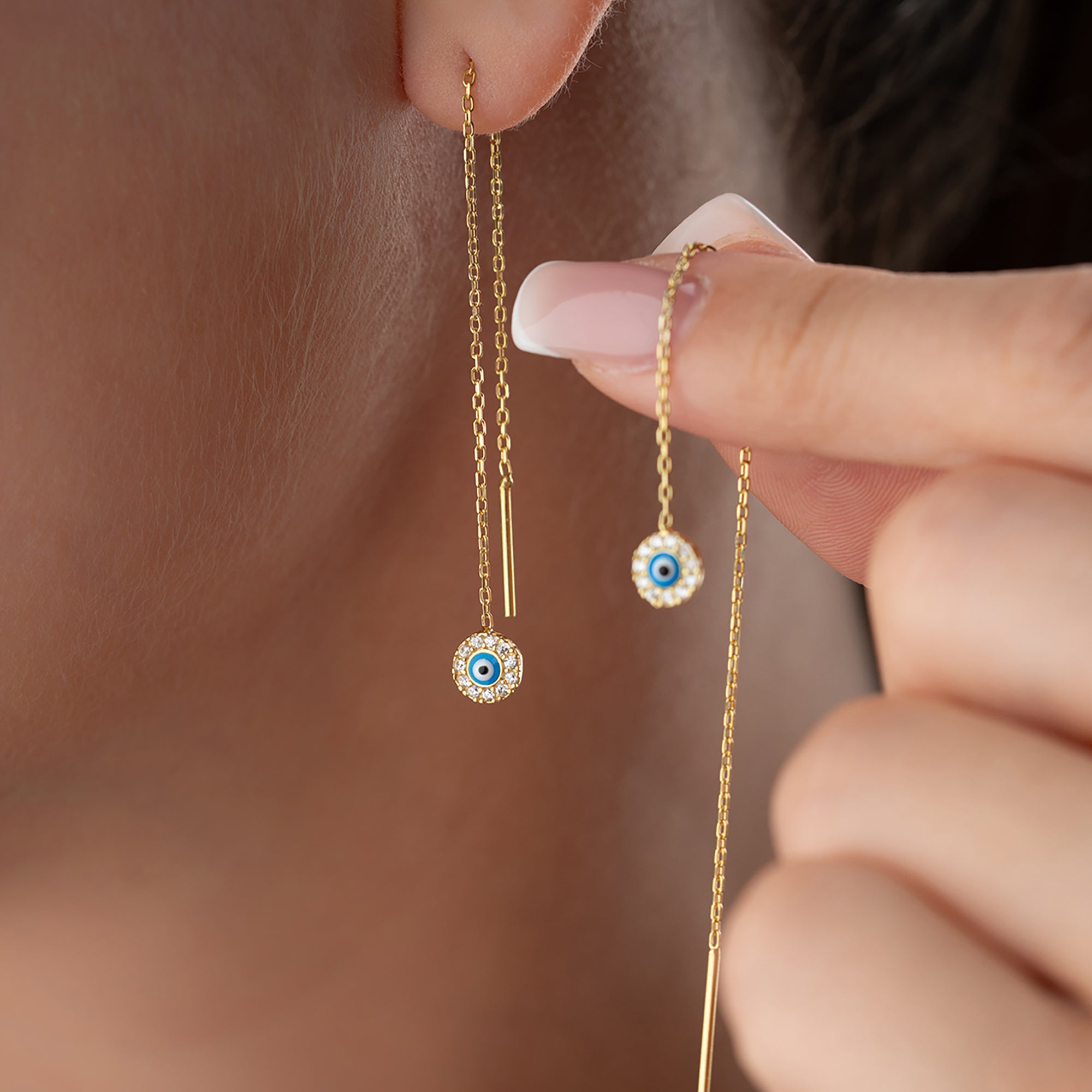 MİNELİ NAZAR KÜPE | 925 GÜMÜŞ