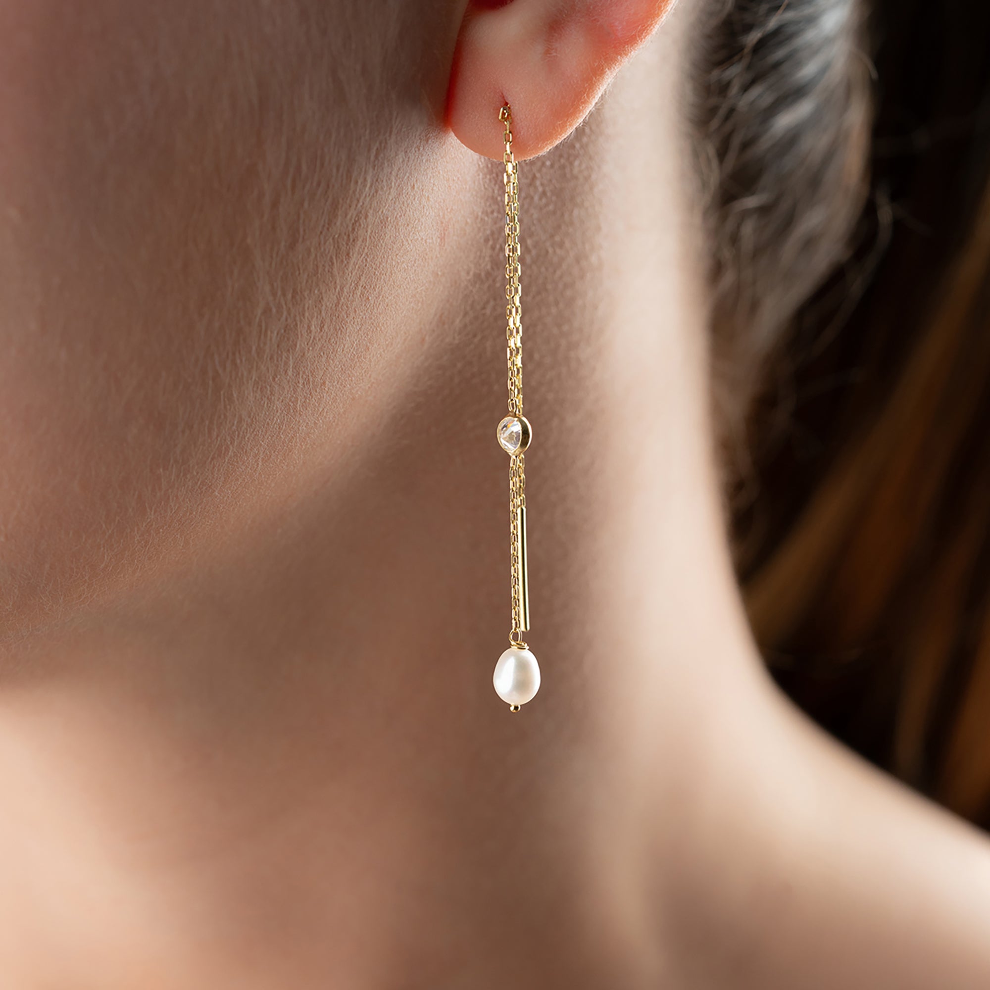 İNCİ ZİRKON KÜPE | 925 GÜMÜŞ