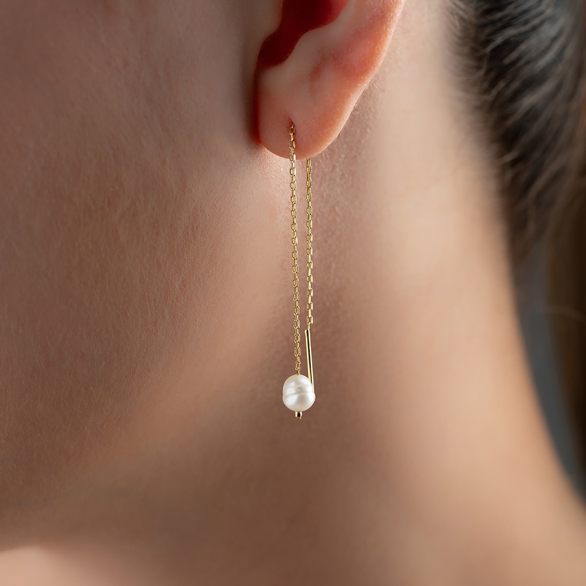 SALLANTILI İNCİ KÜPE | 925 GÜMÜŞ