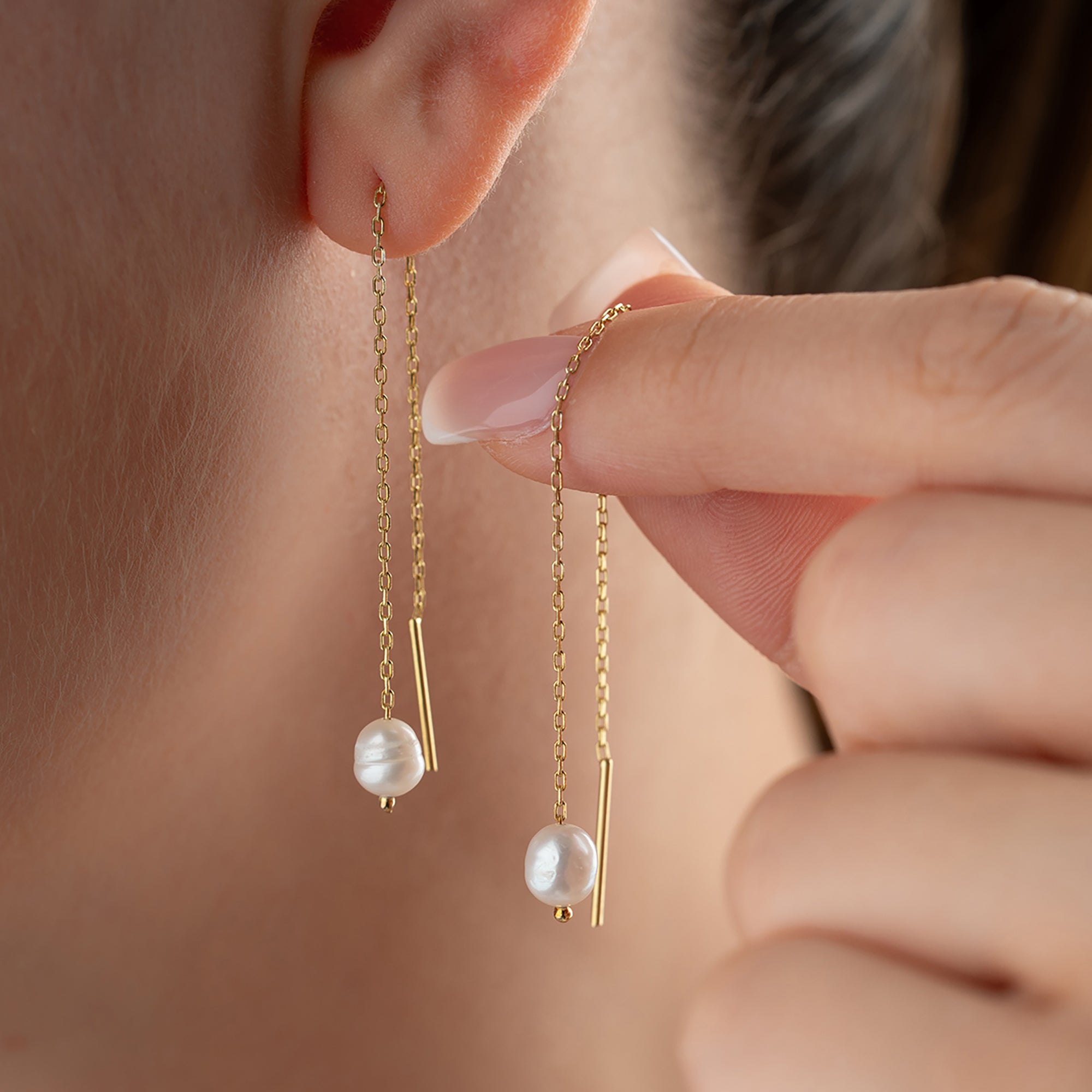 SALLANTILI İNCİ KÜPE | 925 GÜMÜŞ