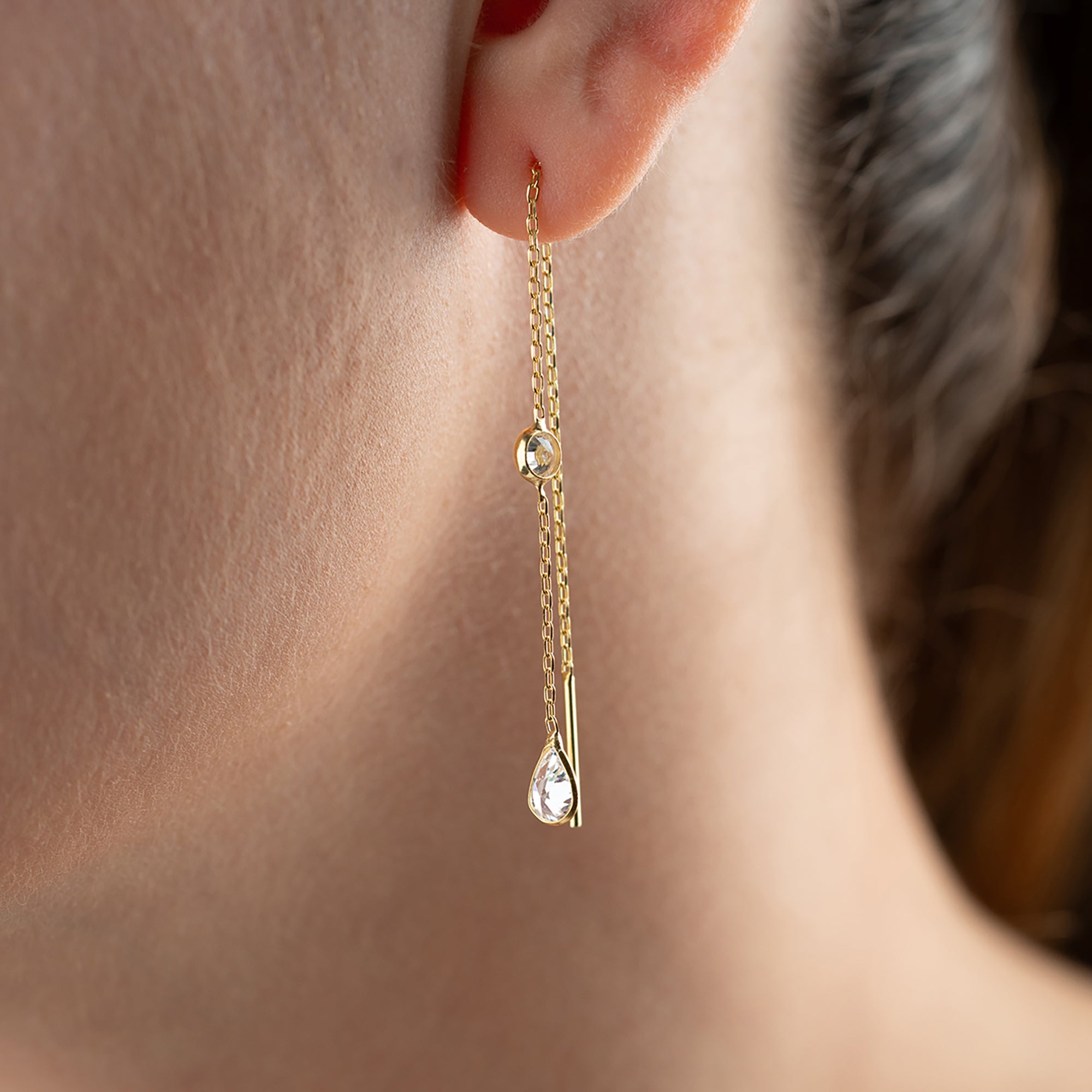 SALLANTILI DAMLA KÜPE | 925 GÜMÜŞ