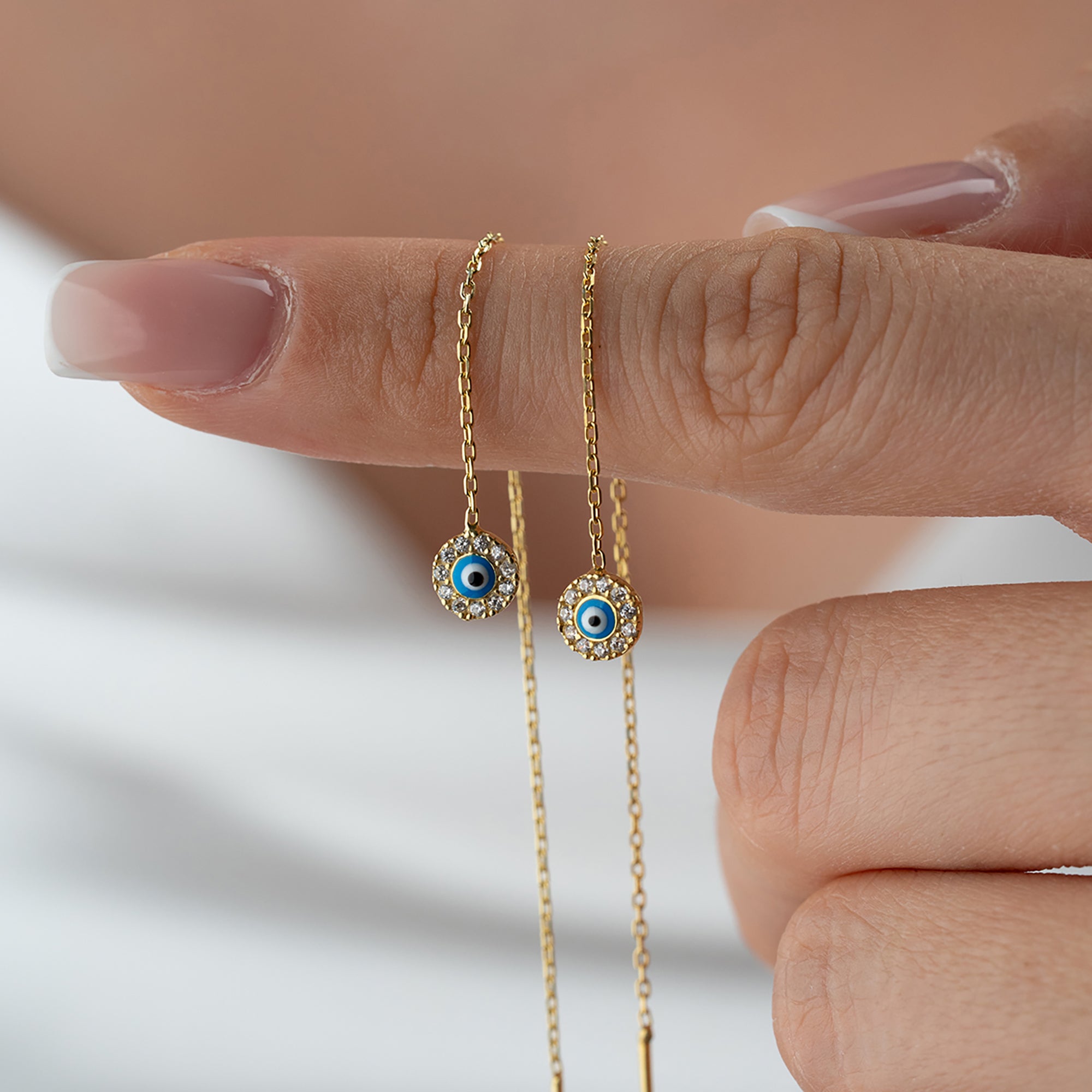 MİNELİ NAZAR KÜPE | 925 GÜMÜŞ