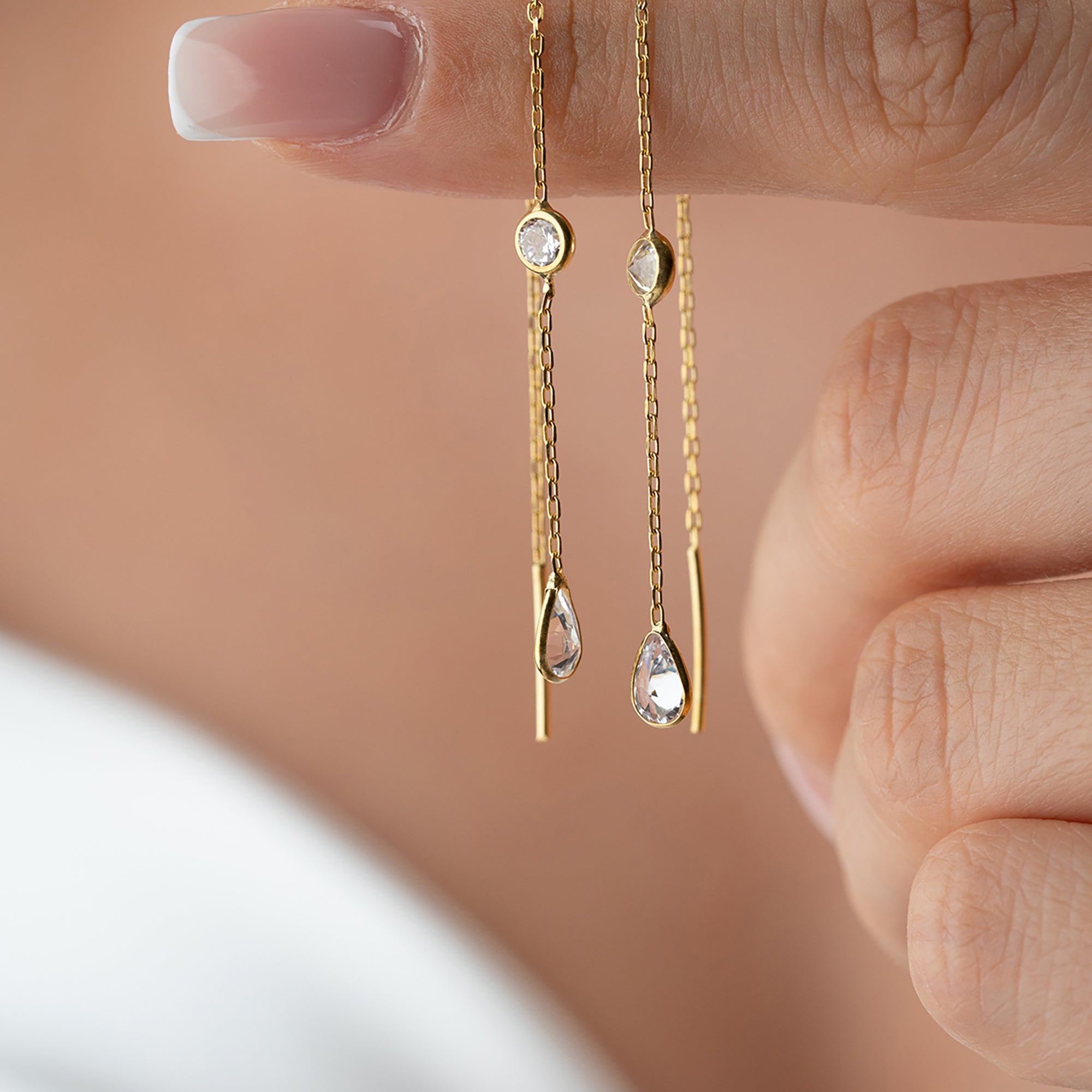 SALLANTILI DAMLA KÜPE | 925 GÜMÜŞ