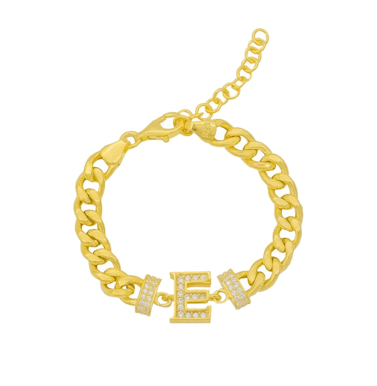 HACİMLİ TAŞLI HARF BİLEKLİK | 925 GÜMÜŞ