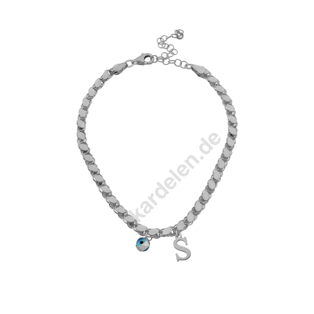 Gersten Buchstaben Armkette mit Nazar (7001246138413)