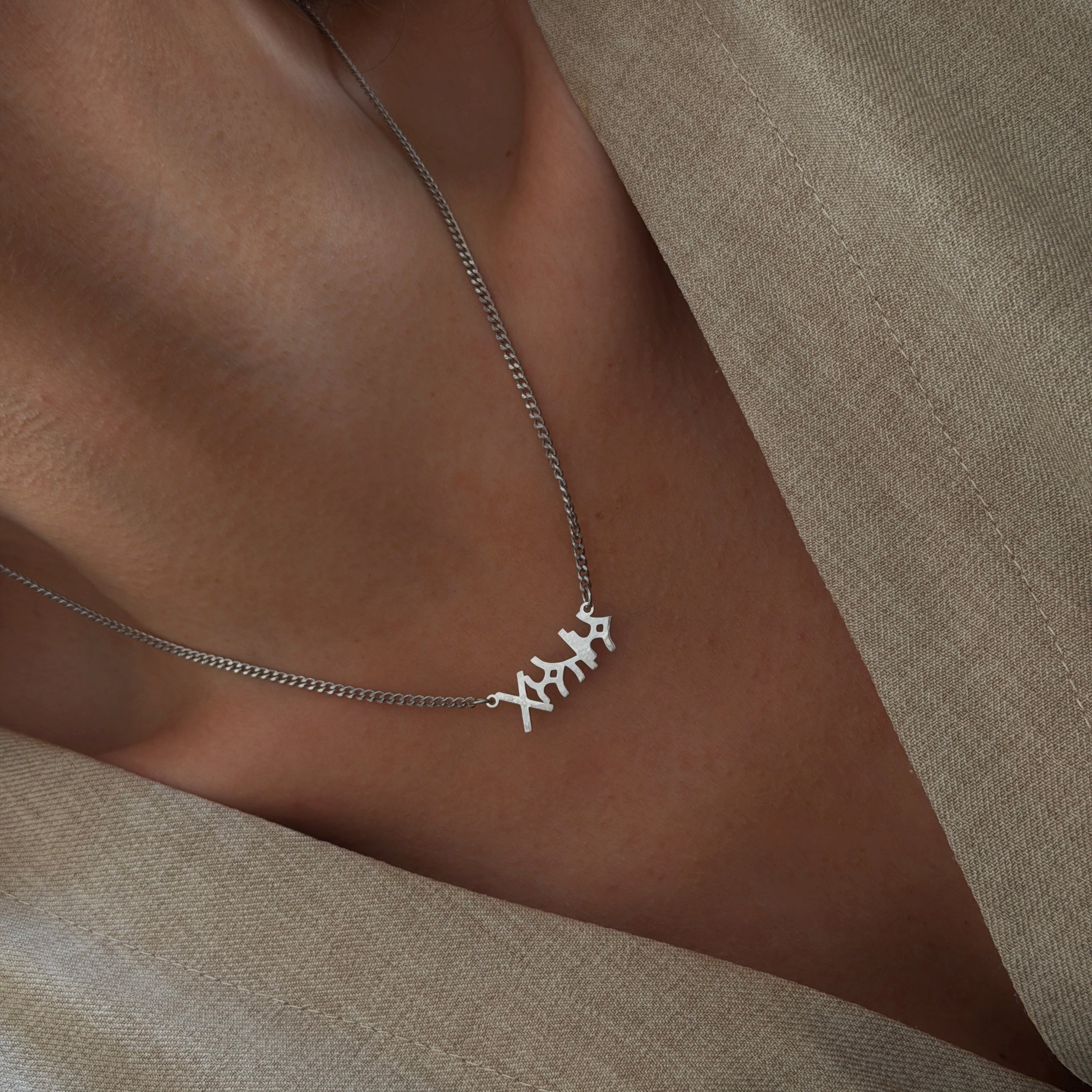 GURMET ZİNCİR GÖKTÜRKÇE İSİM KOLYE | 925 GÜMÜŞ