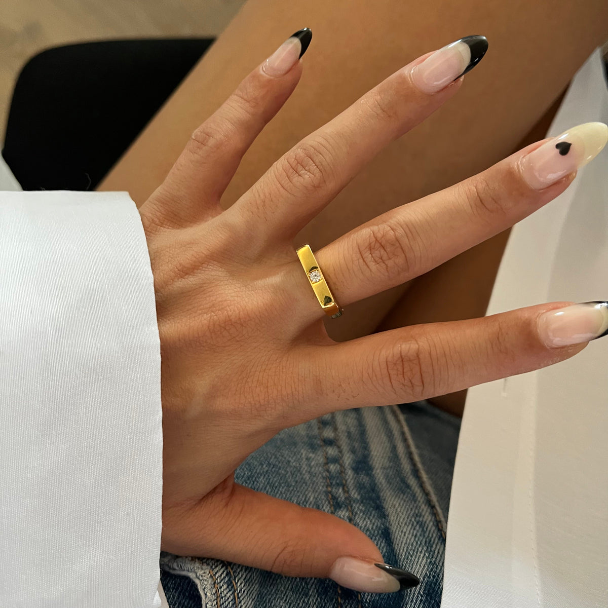 Sade Geometrik Tektaş Yüzük | 925 Ayar Gümüş – Jeweliay Jewelry – 2