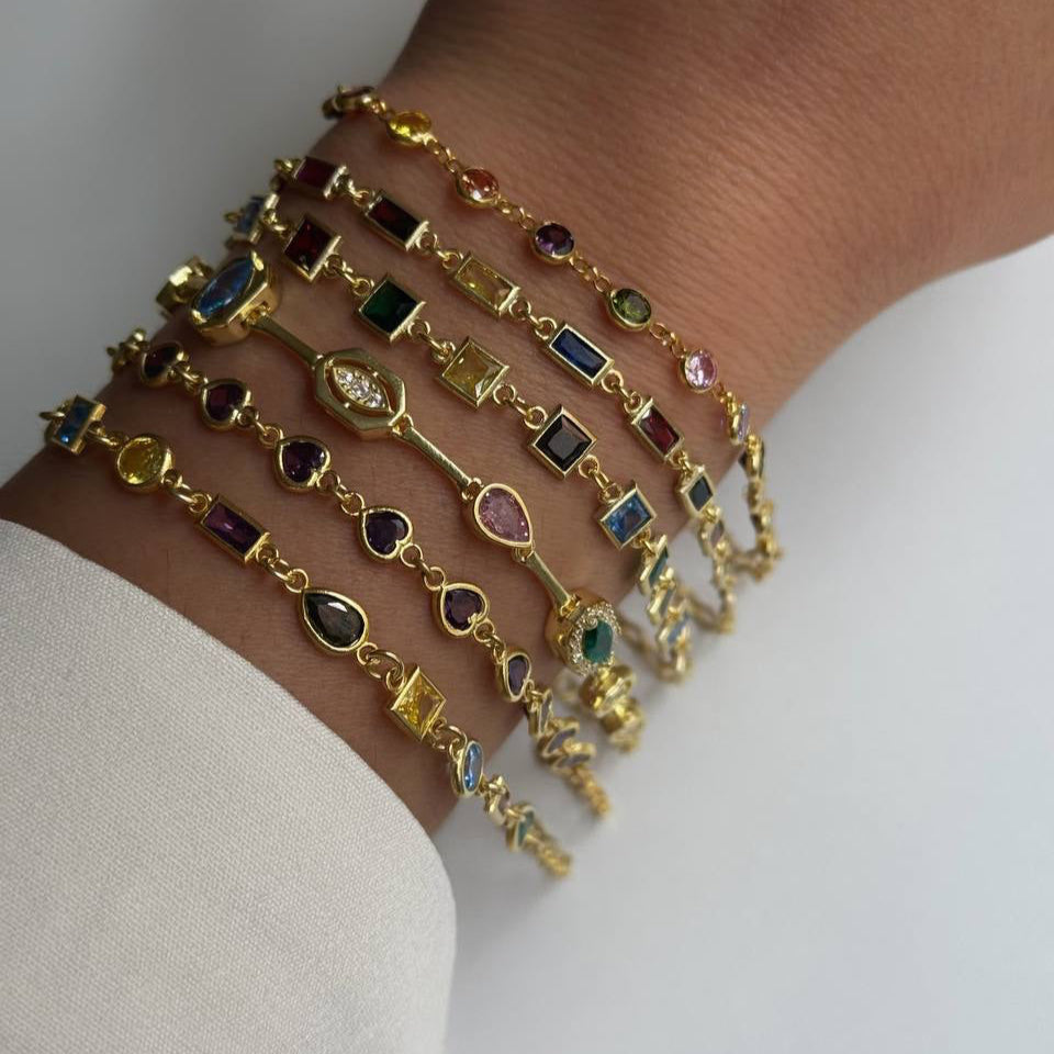 Ametist Taşlı Kalp Bileklik | 925 Ayar Gümüş – Jeweliay Jewelry – 4